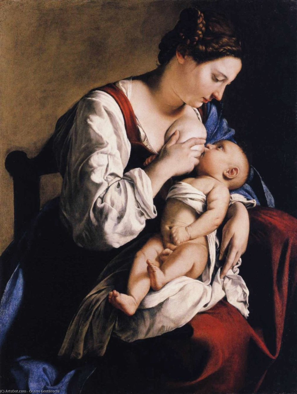 Buy Museum Art Reproductions Madonna and Child, 1609 by Orazio Gentileschi (1563-1639, Italy) | ArtsDot.com