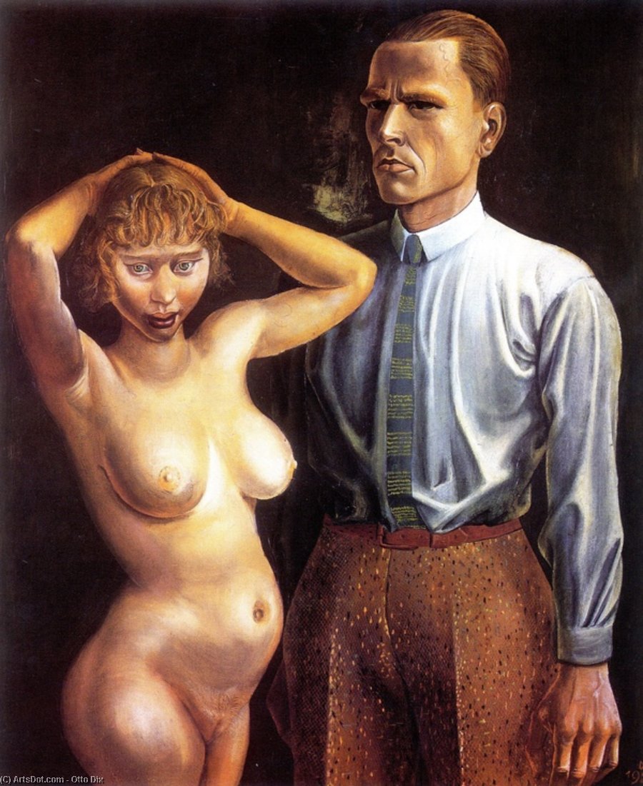 Buy Museum Art Reproductions Self-portrait with Nude Model by Otto Dix (Inspired By) (1891-1969, Germany) | ArtsDot.com