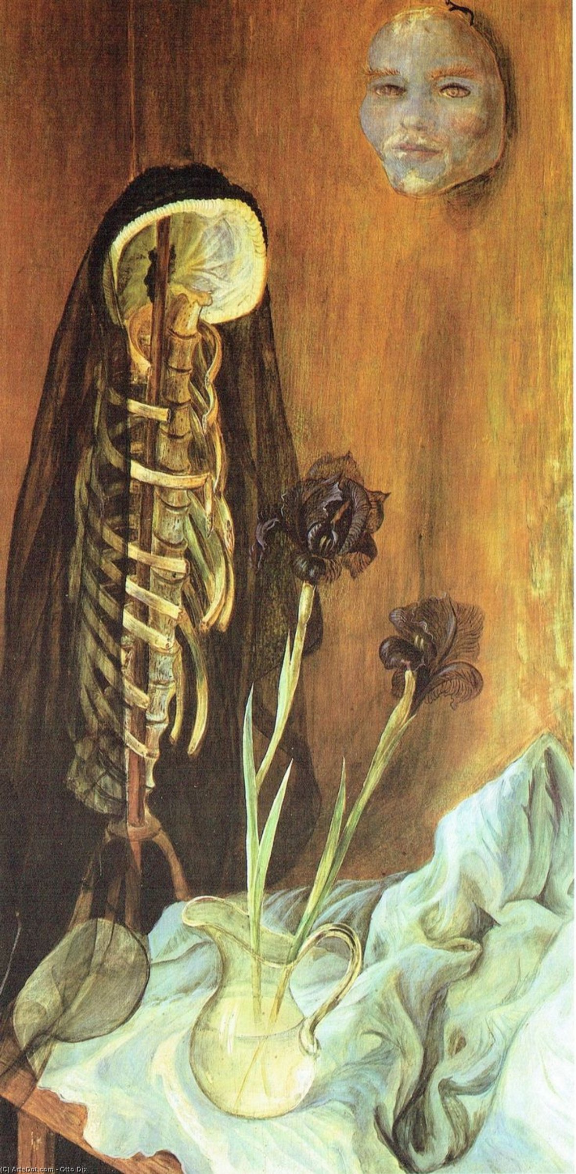 Order Oil Painting Replica Still Life with Widow`s Veil, 1925 by Otto Dix (Inspired By) (1891-1969, Germany) | ArtsDot.com