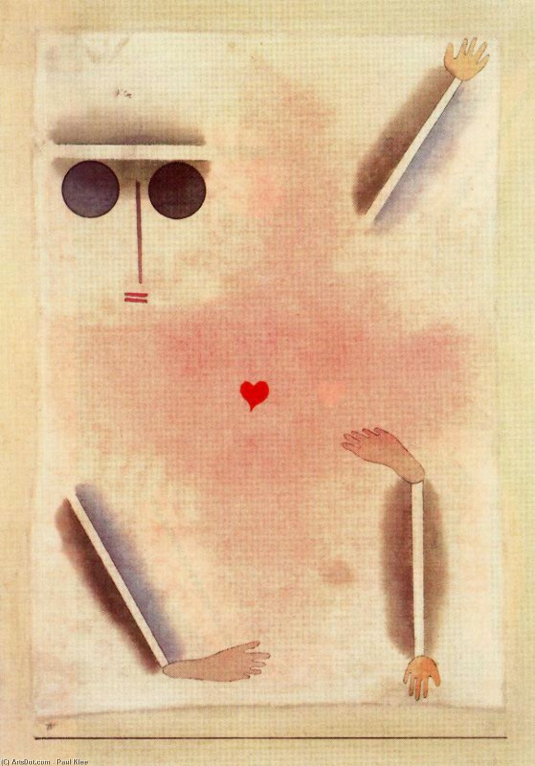 Order Art Reproductions Has a head, hand, foot and heart by Paul Klee (1879-1940, Switzerland) | ArtsDot.com