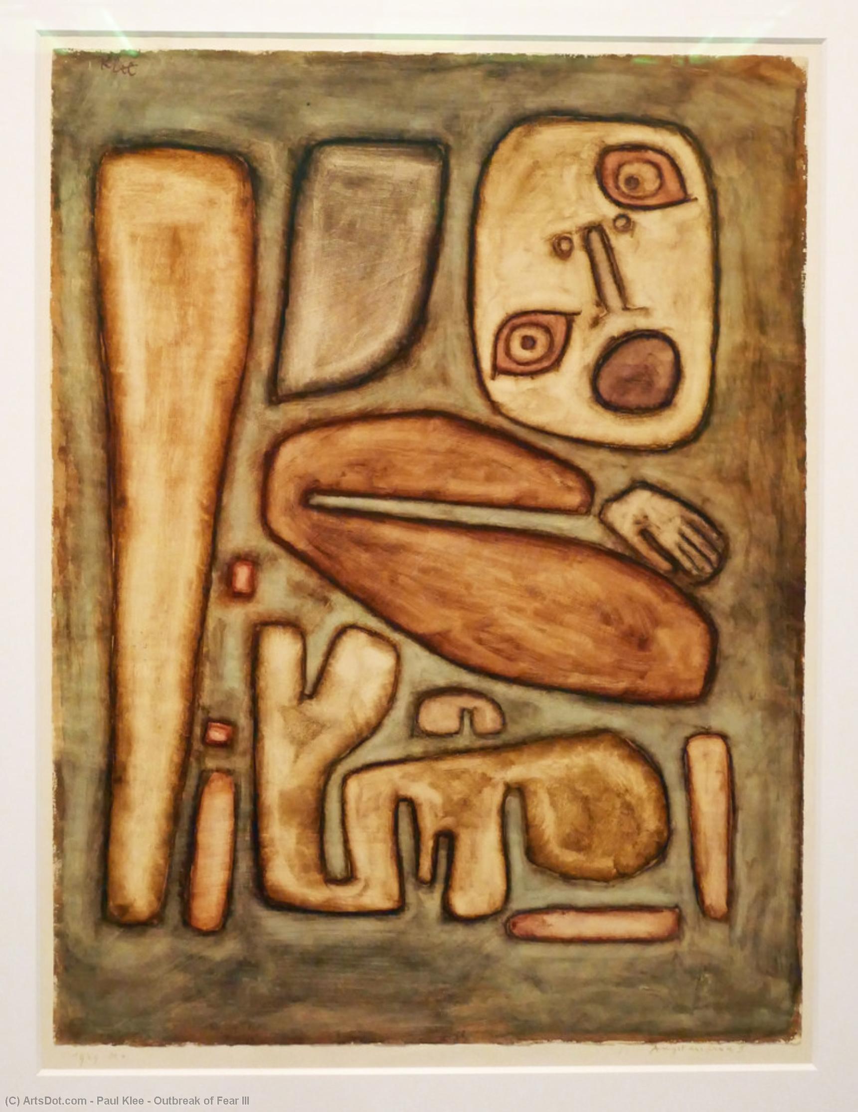 Order Artwork Replica Outbreak of Fear III by Paul Klee (1879-1940, Switzerland) | ArtsDot.com