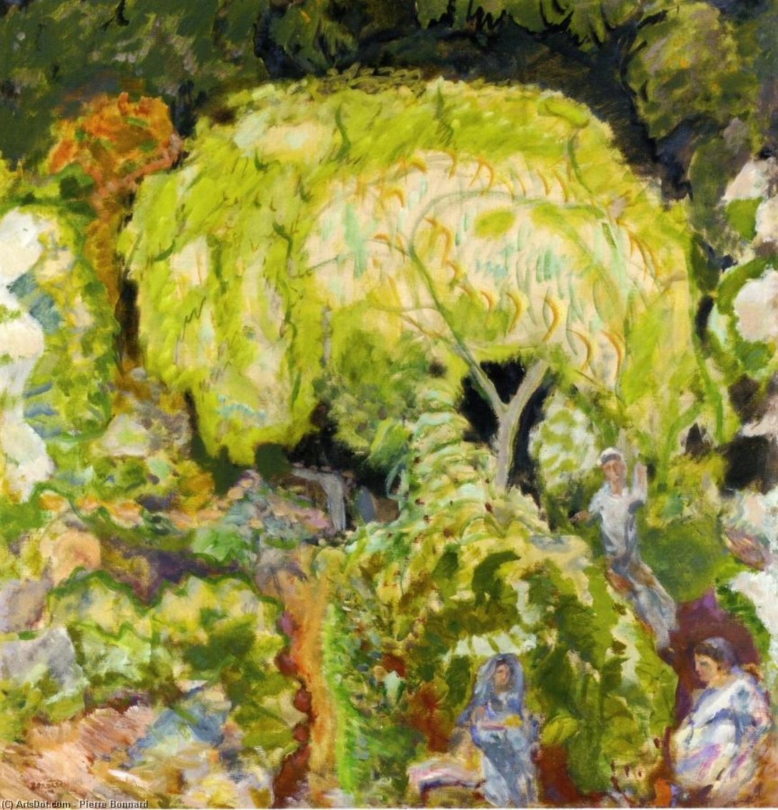 Order Art Reproductions Landscape with Three Figures and Willow, 1912 by Pierre Bonnard (1867-1947, France) | ArtsDot.com