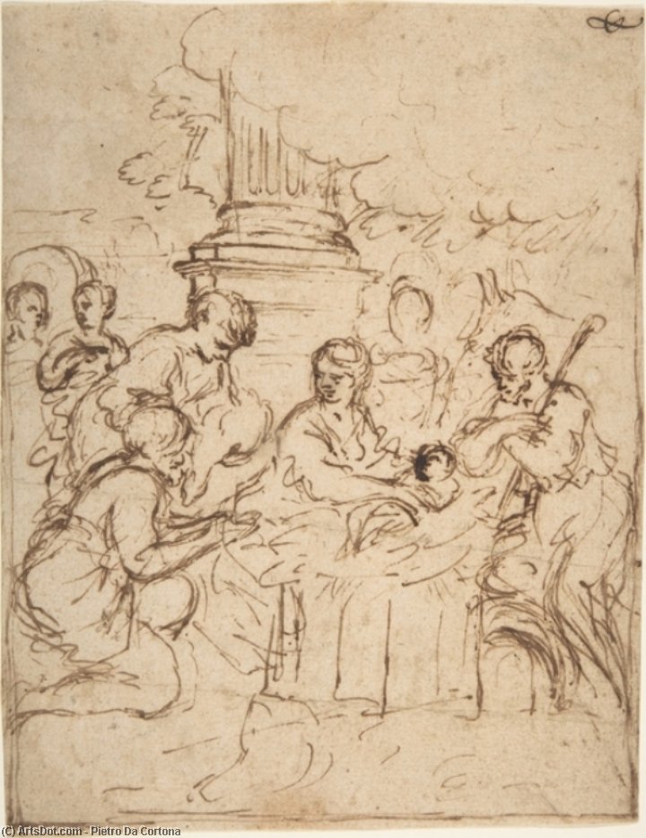 Order Oil Painting Replica The Adoration of the Shepherds by Pietro Da Cortona (1596-1669, Italy) | ArtsDot.com