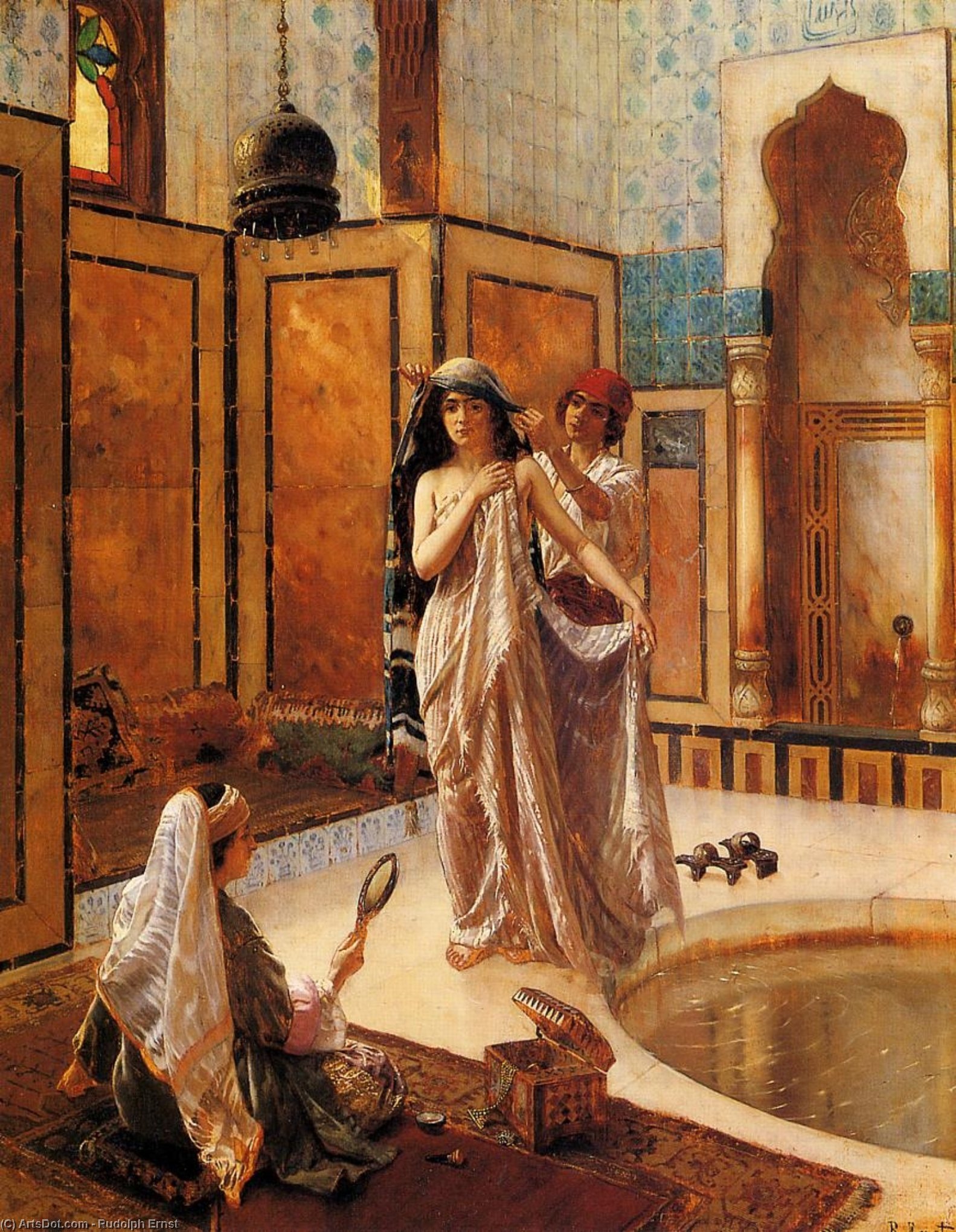 Order Oil Painting Replica The Harem Bath by Rudolph Ernst (1854-1932, Austria) | ArtsDot.com