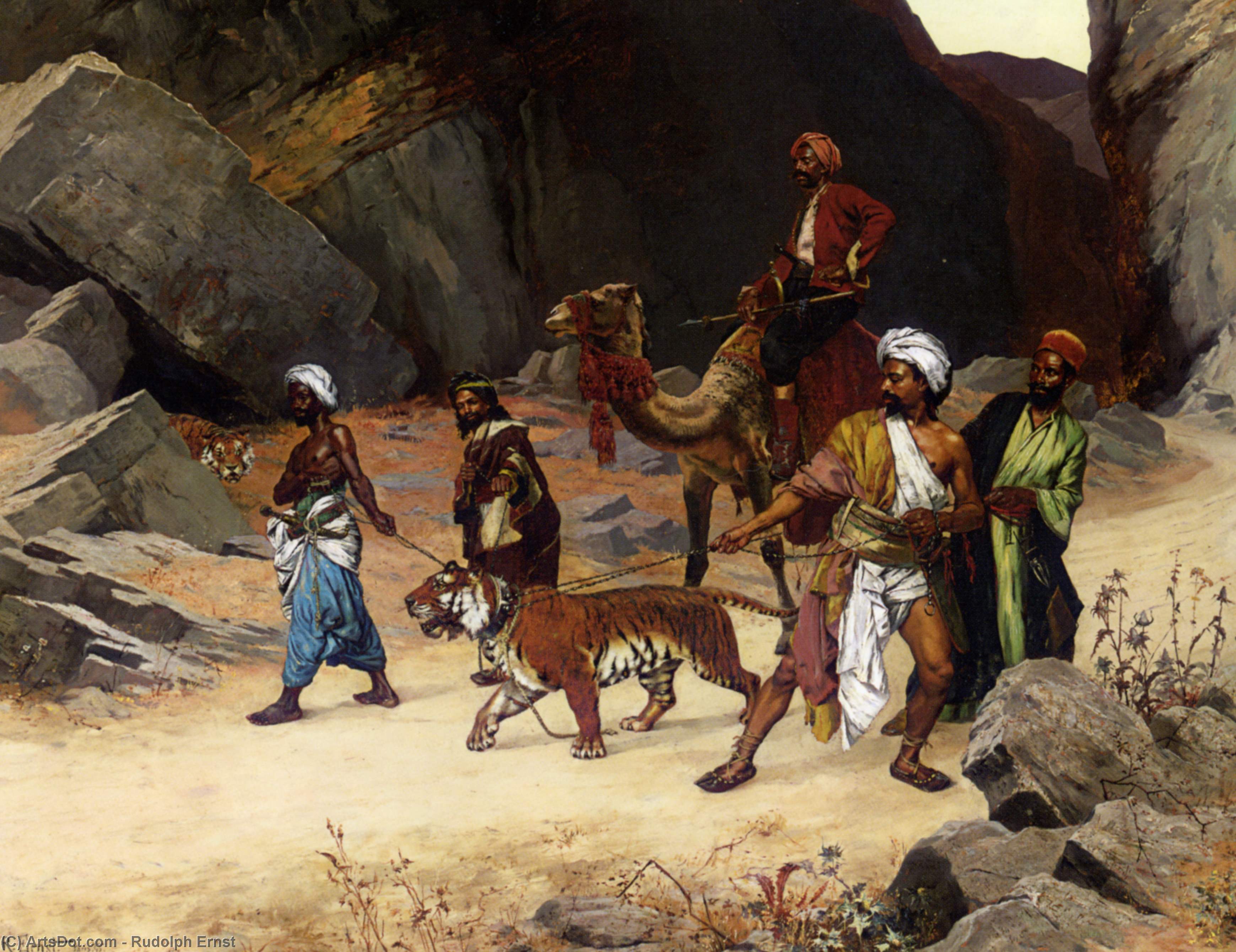 Order Paintings Reproductions The Return from the Tiger Hunt by Rudolph Ernst (1854-1932, Austria) | ArtsDot.com