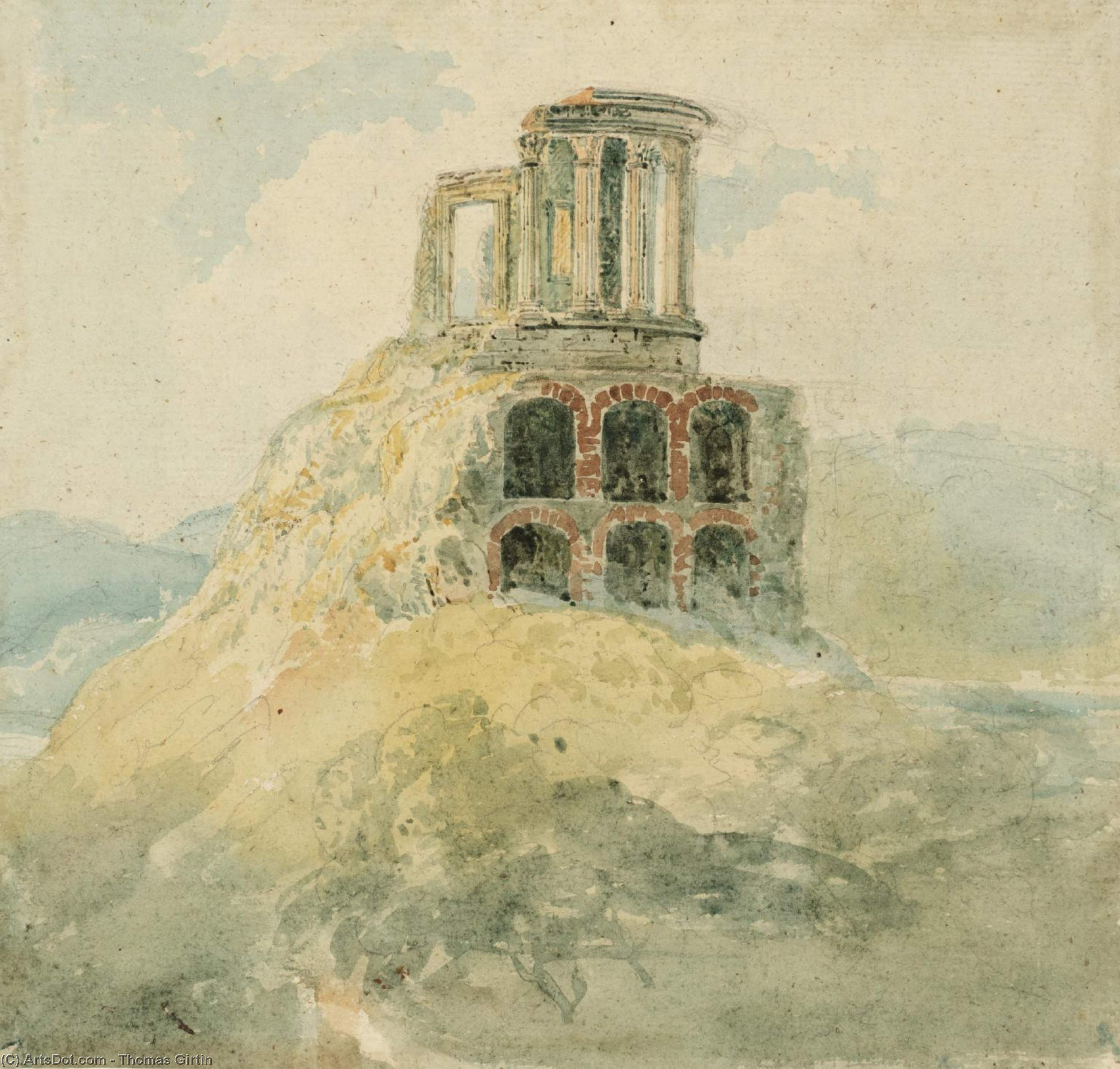 Order Oil Painting Replica A Temple of Vesta by Thomas Girtin (1775-1802, United Kingdom) | ArtsDot.com
