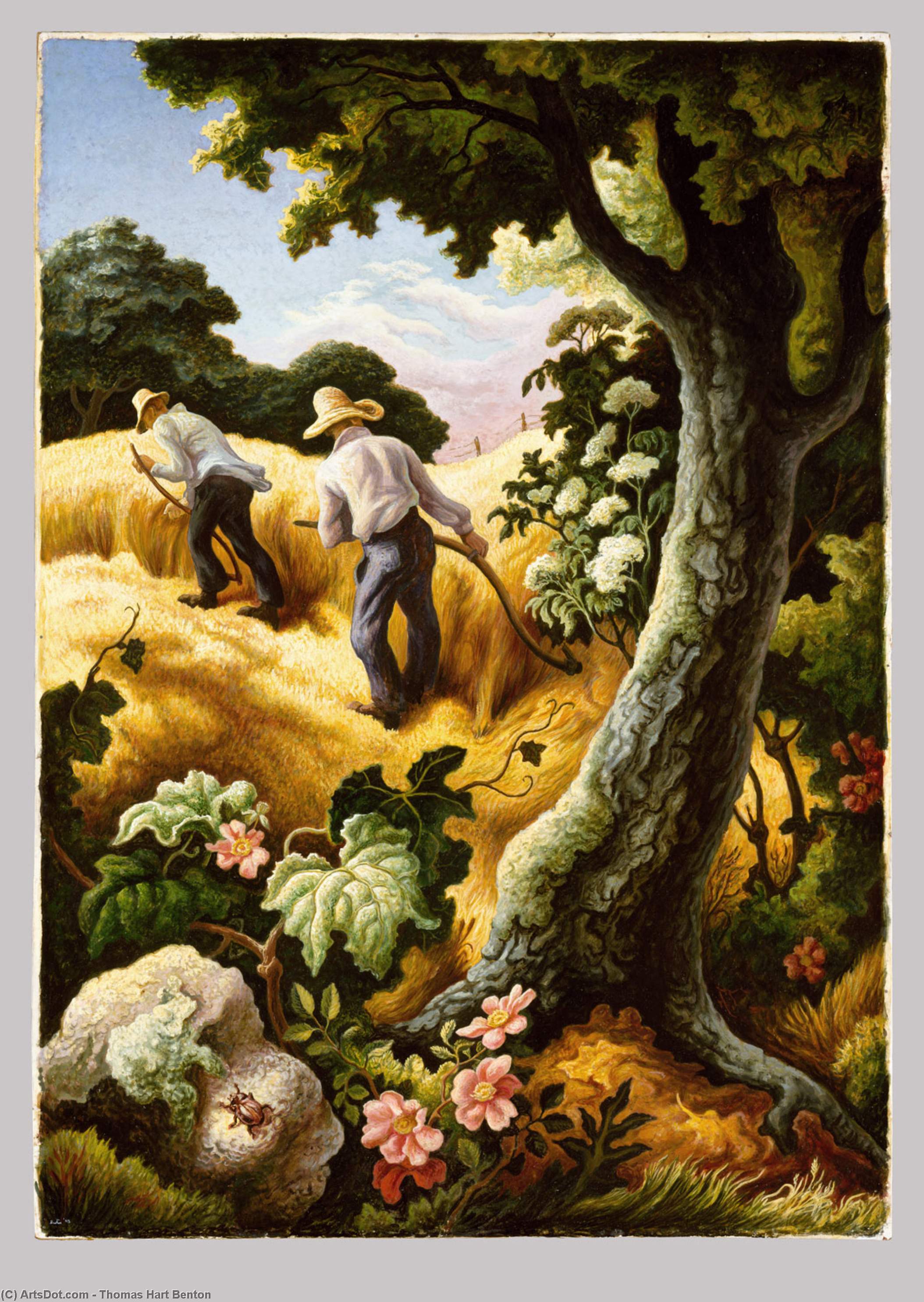 Order Oil Painting Replica July Hay, 1942 by Thomas Hart Benton (Inspired By) (1889-1975, United States) | ArtsDot.com