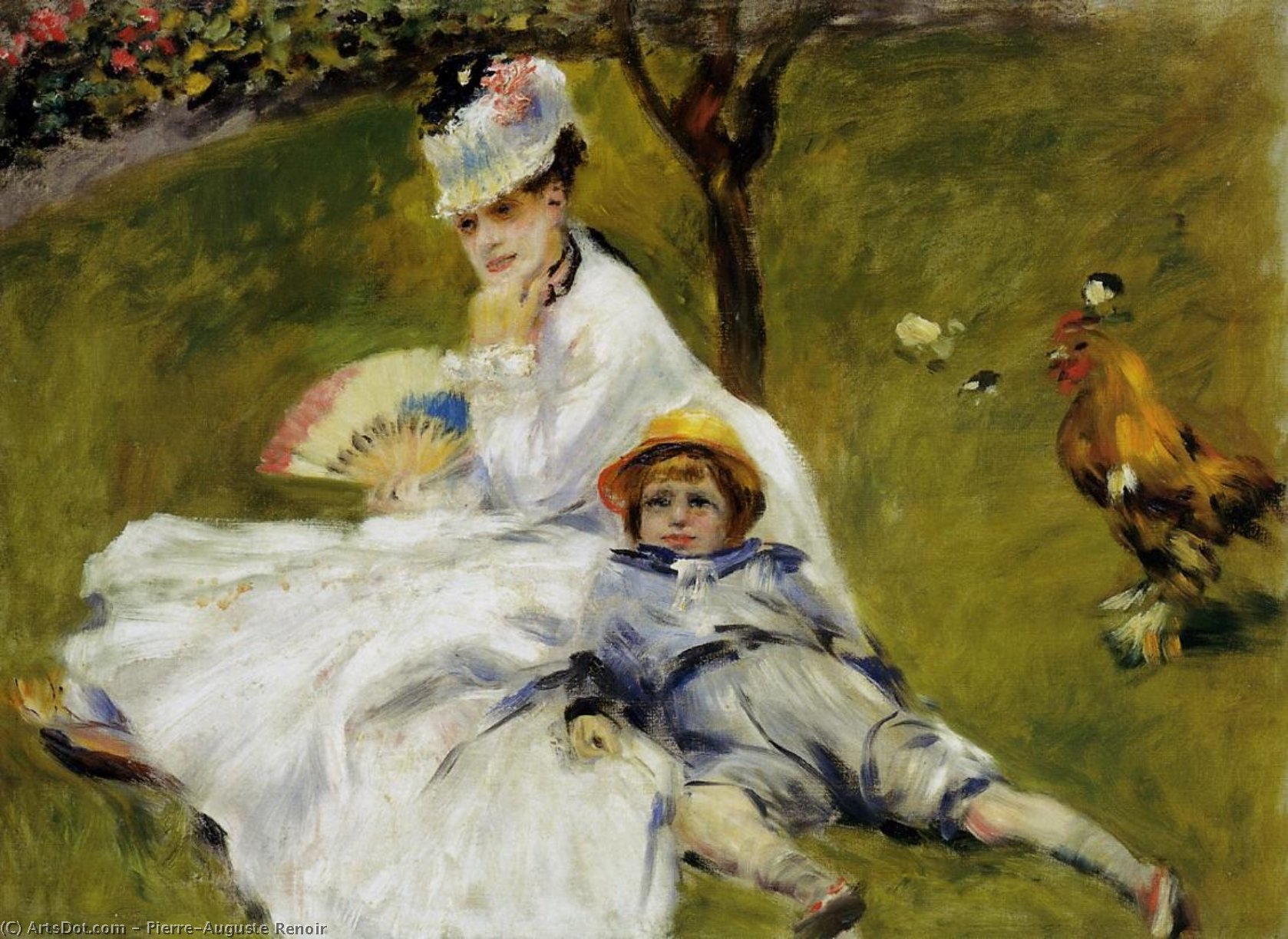 Order Oil Painting Replica Camille Monet and Her Son Jean in the Garden at Argenteuil, 1874 by Pierre-Auguste Renoir (1841-1919, France) | ArtsDot.com
