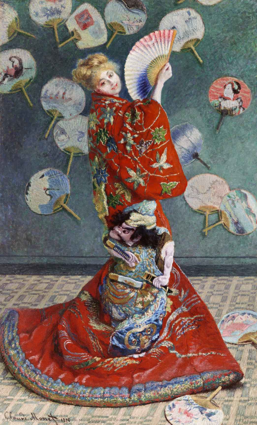 Order Oil Painting Replica Camille Monet in Japanese Costume, 1876 by Claude Monet (1840-1926, France) | ArtsDot.com