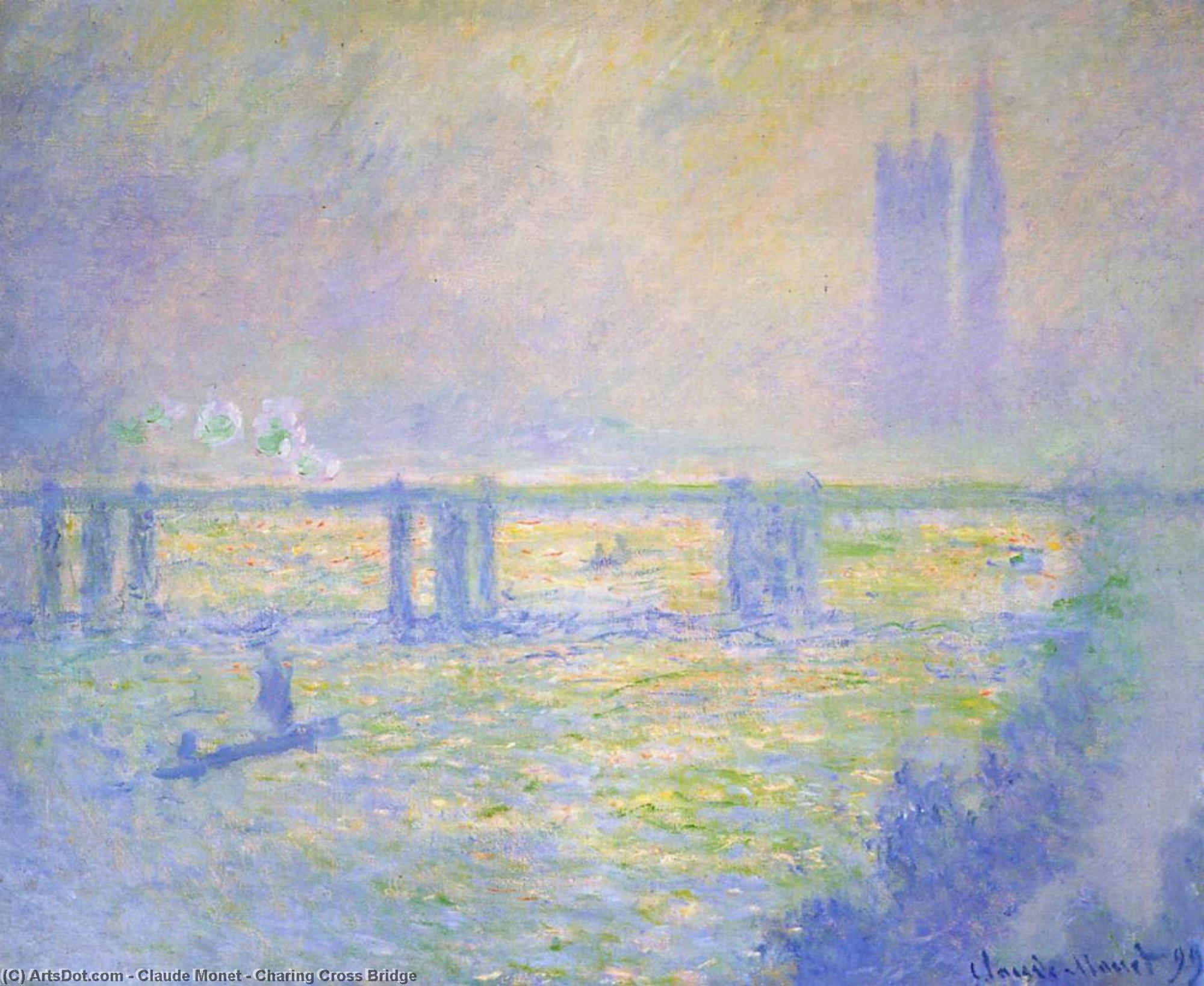 Order Art Reproductions Charing Cross Bridge, 1899 by Claude Monet (1840-1926, France) | ArtsDot.com
