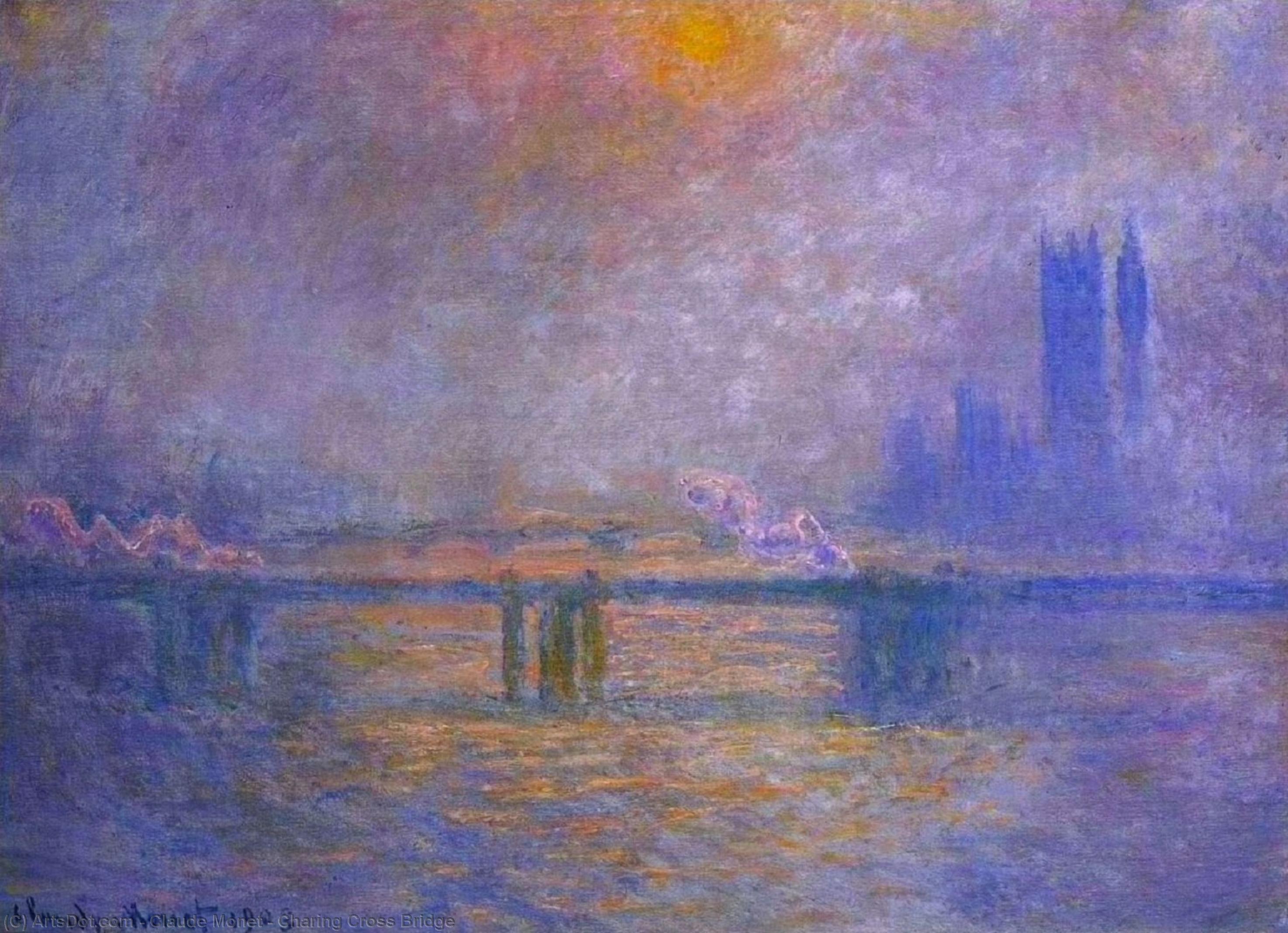 Order Oil Painting Replica Charing Cross Bridge, 1899 by Claude Monet (1840-1926, France) | ArtsDot.com