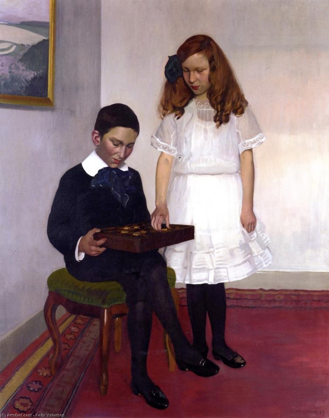 Buy Museum Art Reproductions The Children of Hans and Lisa Hahnloser, 1912 by Felix Vallotton (1865-1925, Switzerland) | ArtsDot.com