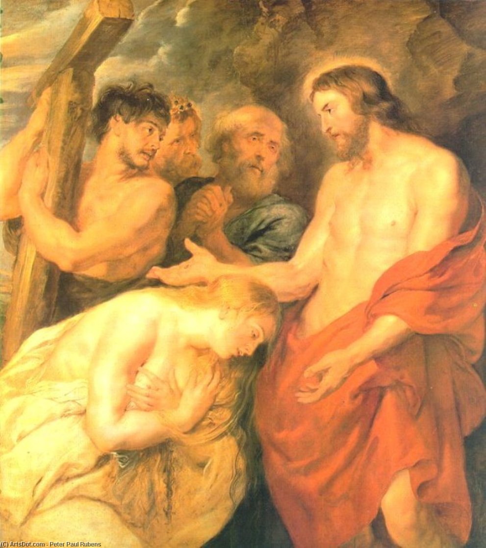 Buy Museum Art Reproductions Christ and Mary Magdalene, 1618 by Peter Paul Rubens (1577-1640, Germany) | ArtsDot.com