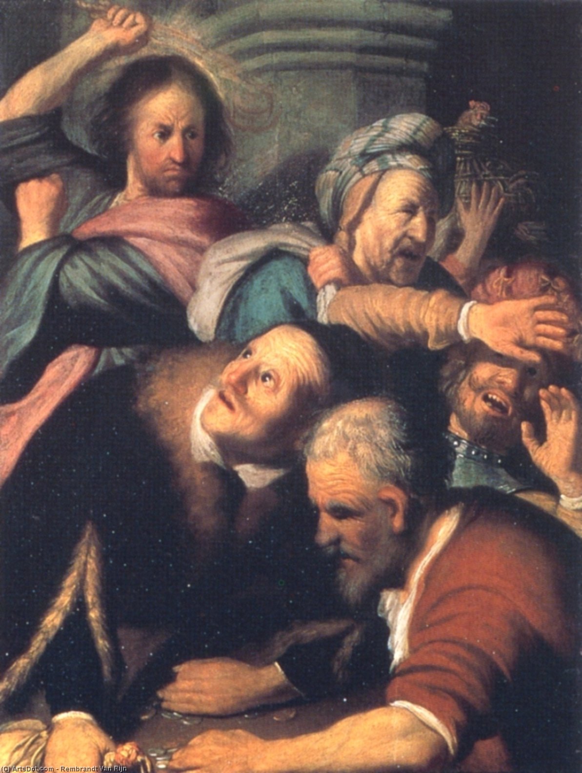 Buy Museum Art Reproductions Christ Driving The Money Changers From The Temple, 1626 by Rembrandt Van Rijn (1606-1669, Netherlands) | ArtsDot.com