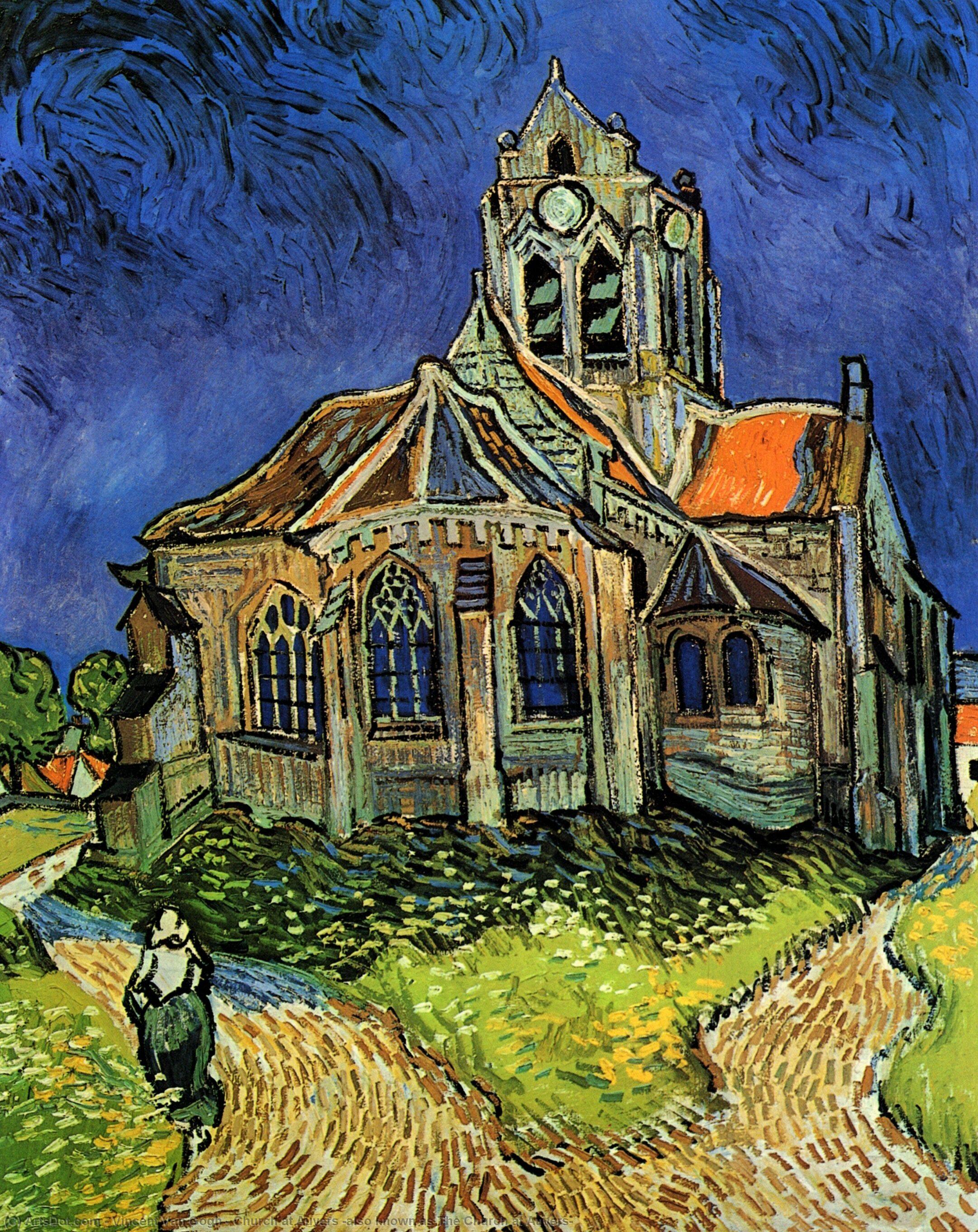 Order Paintings Reproductions Church at Auvers (also known as The Church at Auvers), 1890 by Vincent Van Gogh (1853-1890, Netherlands) | ArtsDot.com