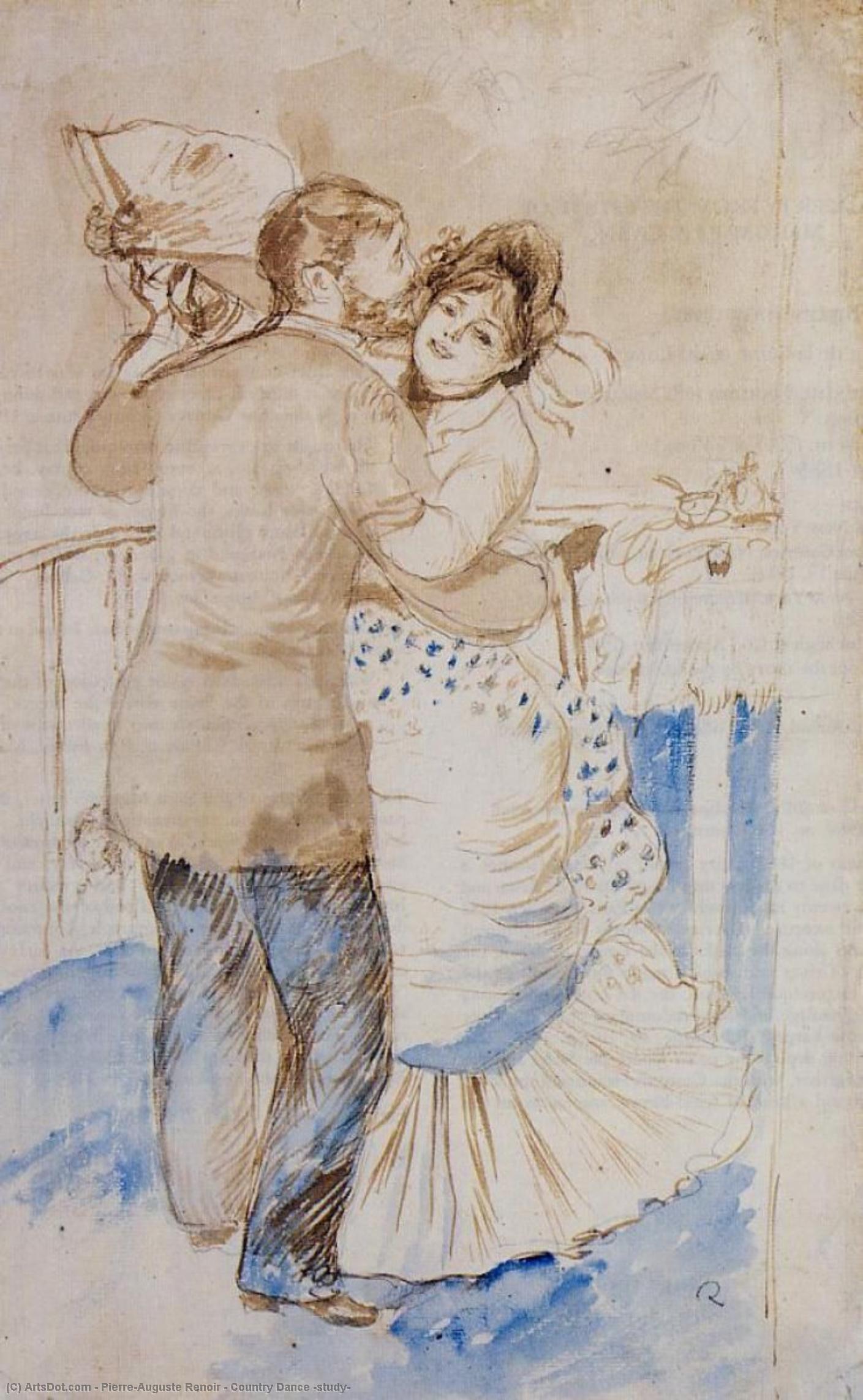 Order Artwork Replica Country Dance (study), 1883 by Pierre-Auguste Renoir (1841-1919, France) | ArtsDot.com