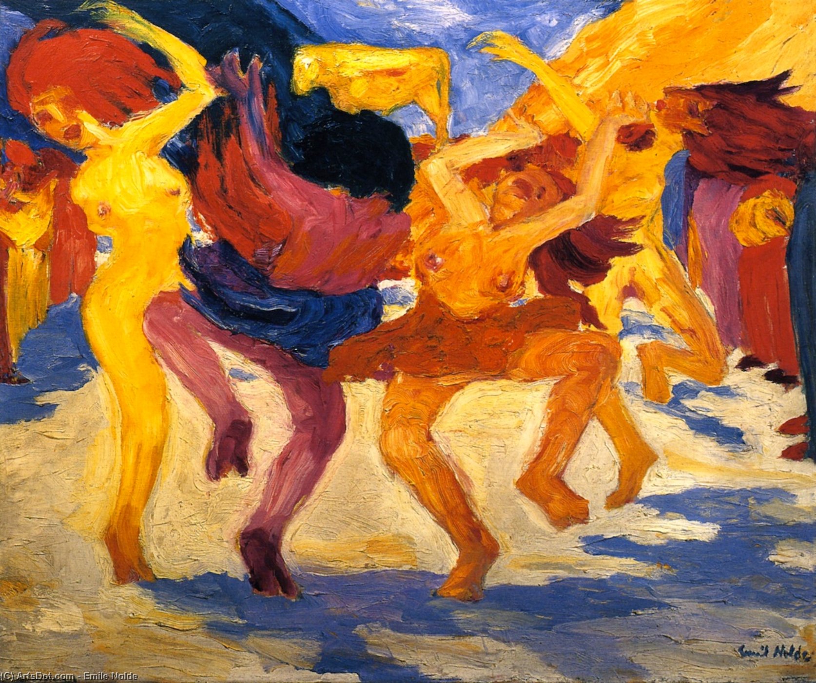 Order Oil Painting Replica Dance around the Golden Calf, 1910 by Emile Nolde (Inspired By) (1867-1956, Germany) | ArtsDot.com