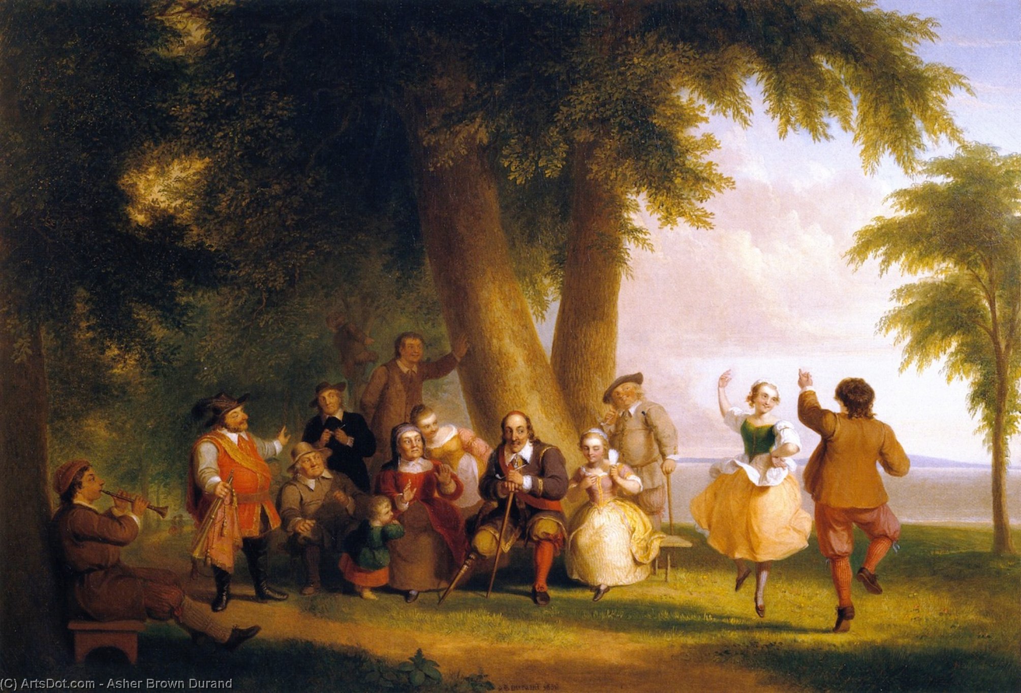 Order Artwork Replica Dance on the Battery in the Presence of Peter Stuyvesant, 1838 by Asher Brown Durand (1796-1886, United States) | ArtsDot.com