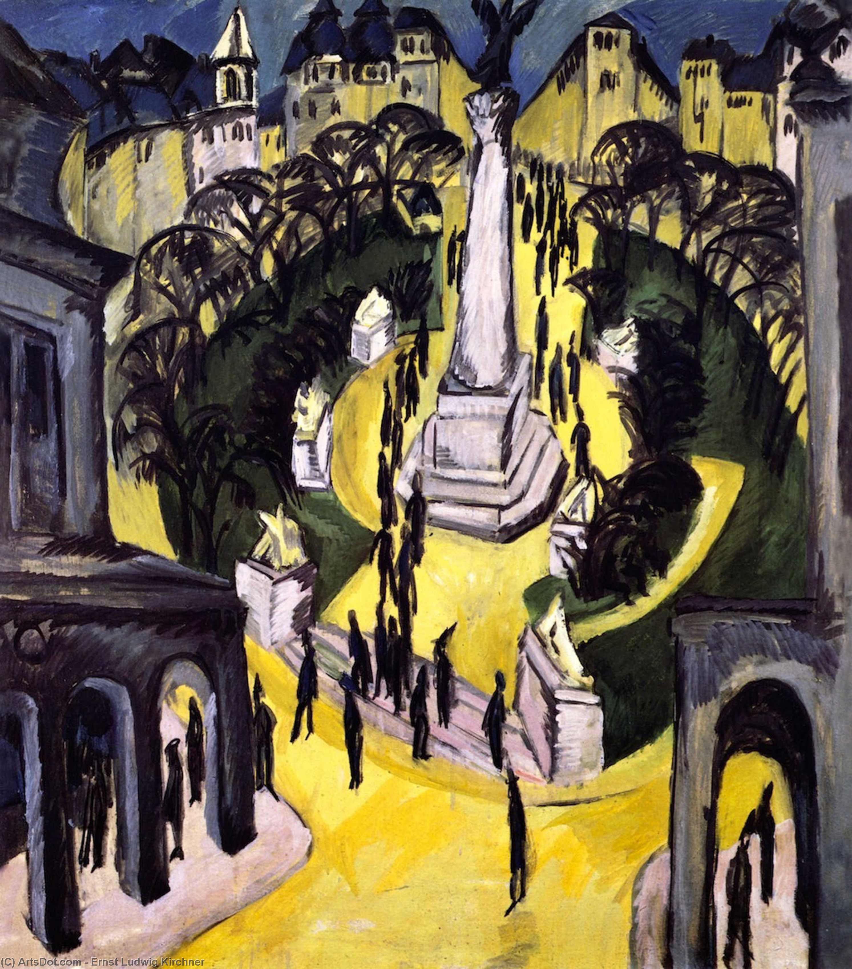 Buy Museum Art Reproductions Der Belle-Alliance-Platz, Berlin, 1914 by Ernst Ludwig Kirchner (1880-1938, Germany) | ArtsDot.com