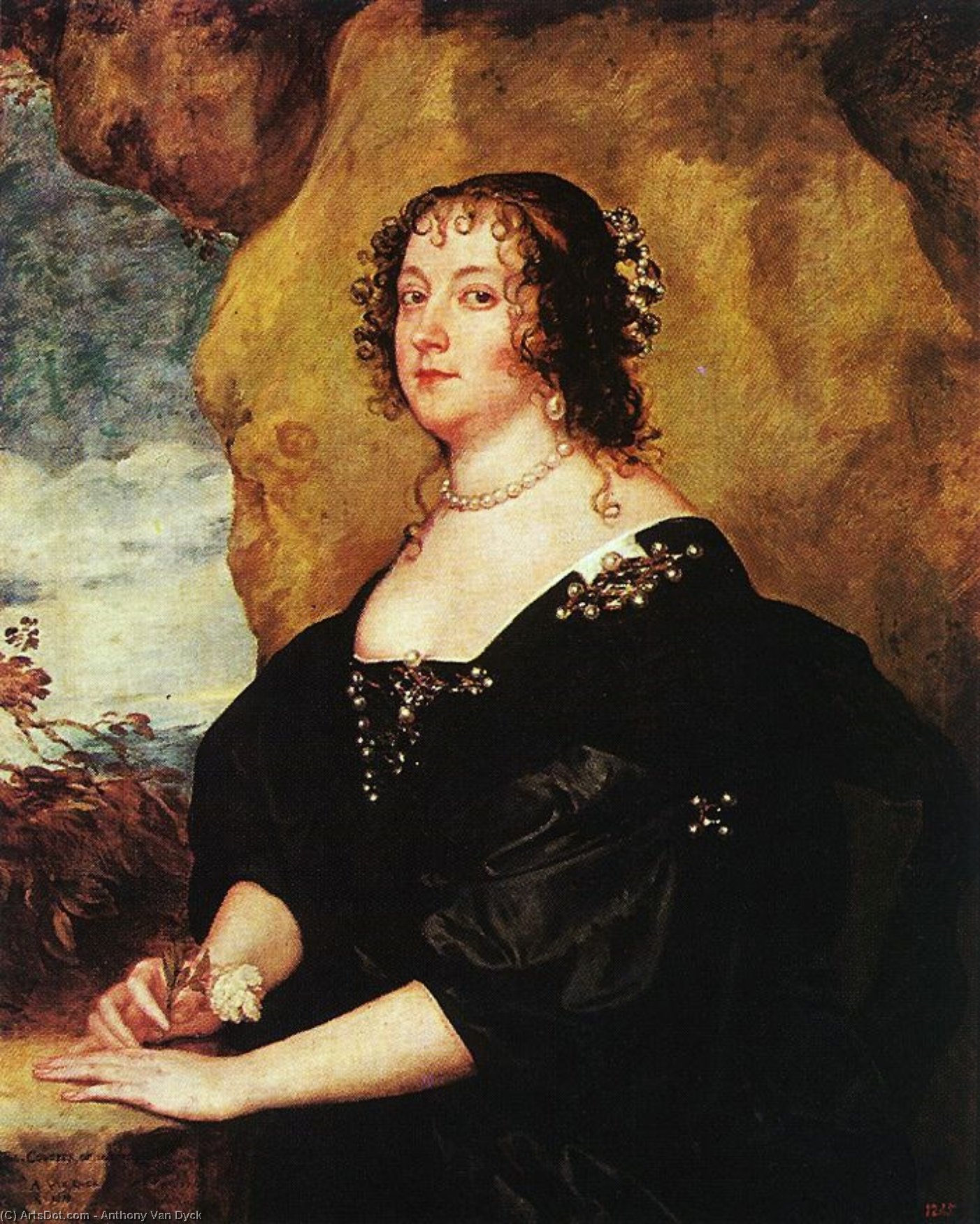 Order Paintings Reproductions Diana Cecil, Countess of Oxford, 1638 by Anthony Van Dyck (1599-1641, Belgium) | ArtsDot.com
