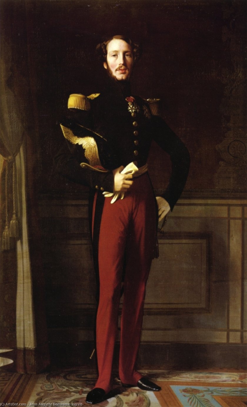 Order Paintings Reproductions Duke Ferdinand-Philippe of Orleans, 1844 by Jean Auguste Dominique Ingres (1780-1867, France) | ArtsDot.com