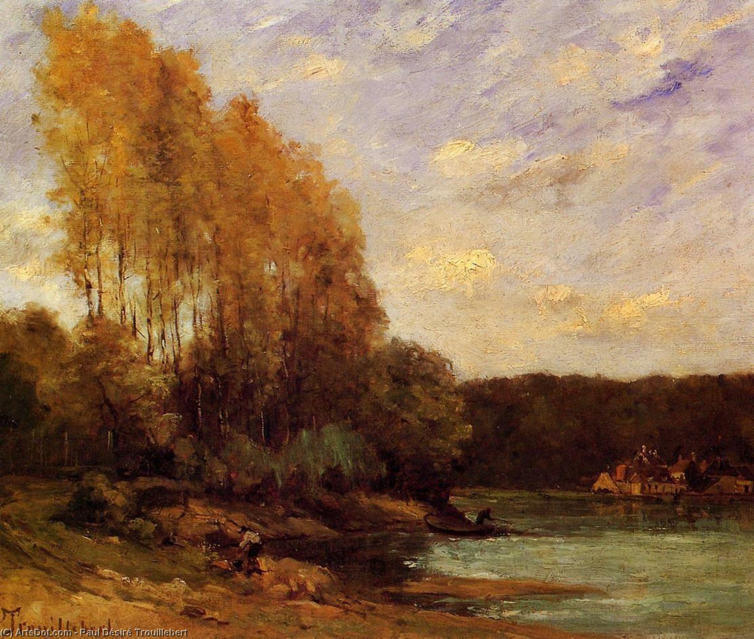 Buy Museum Art Reproductions Early Autumn on a Lake by Paul Désiré Trouillebert (1829-1900, France) | ArtsDot.com