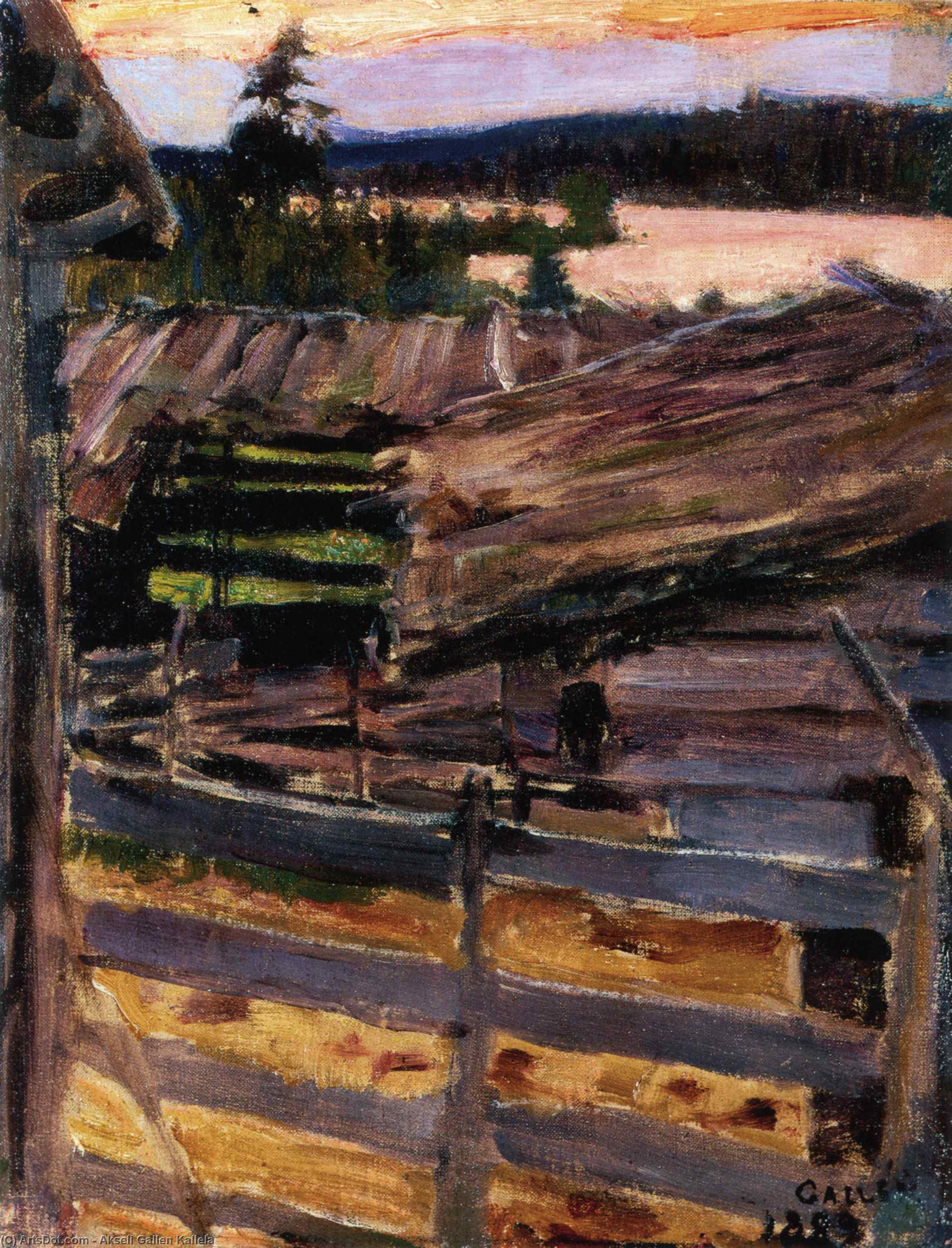 Order Oil Painting Replica The Ekola Farmyard, 1889 by Akseli Gallen Kallela (1865-1931, Finland) | ArtsDot.com