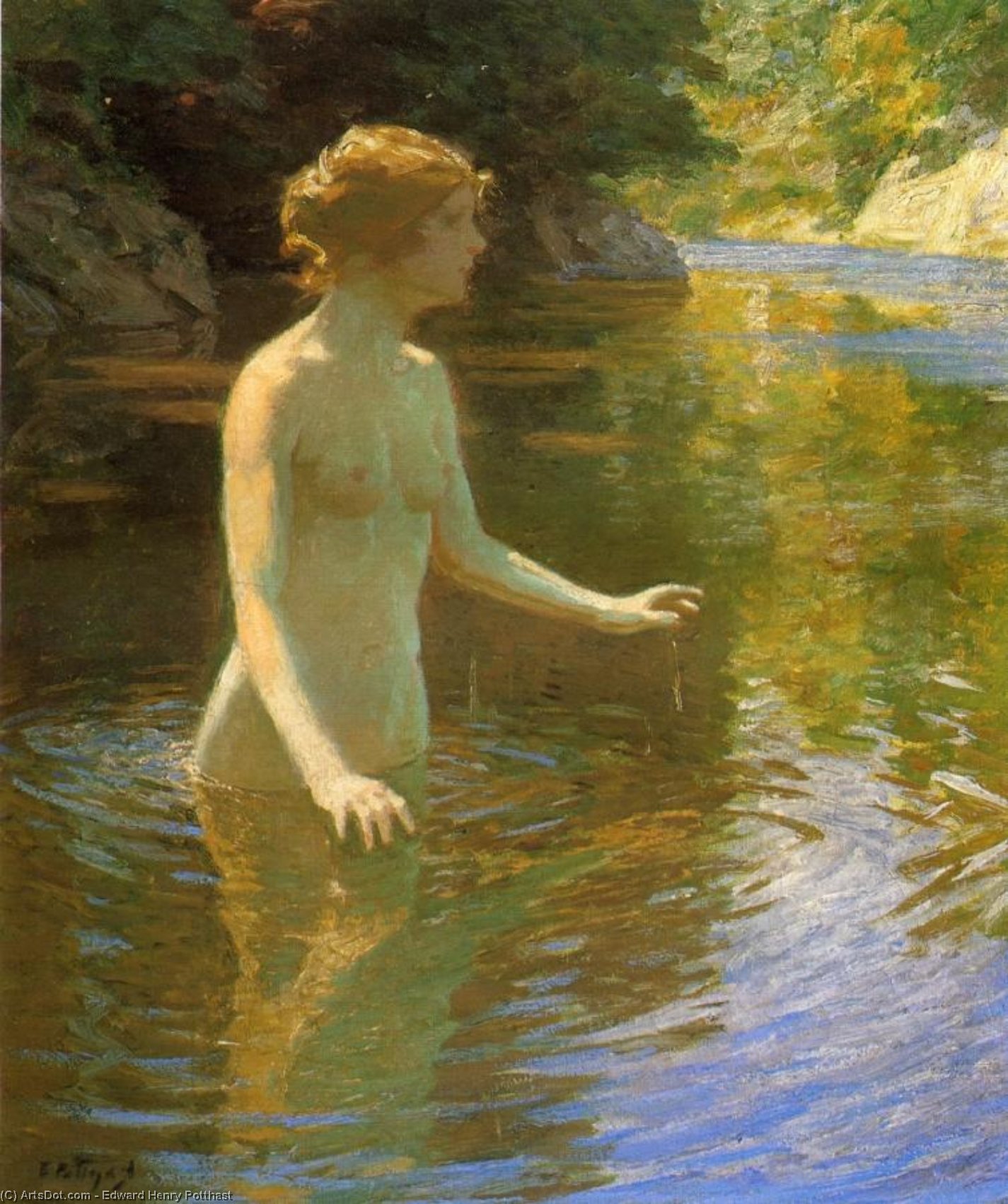 Buy Museum Art Reproductions Enchanted Pool by Edward Henry Potthast (1857-1927, United States) | ArtsDot.com