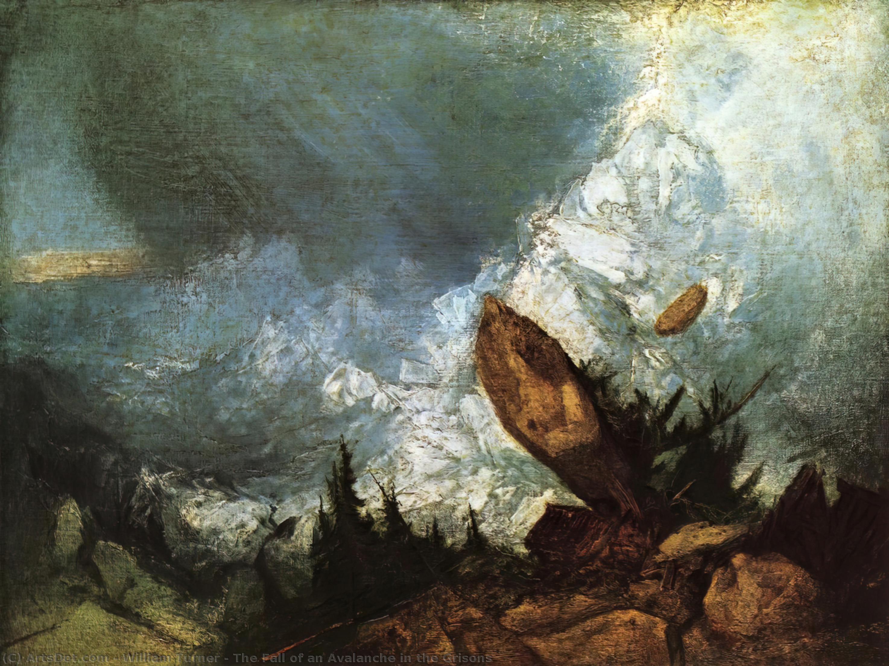 Buy Museum Art Reproductions The Fall of an Avalanche in the Grisons, 1810 by William Turner (1775-1851, United Kingdom) | ArtsDot.com