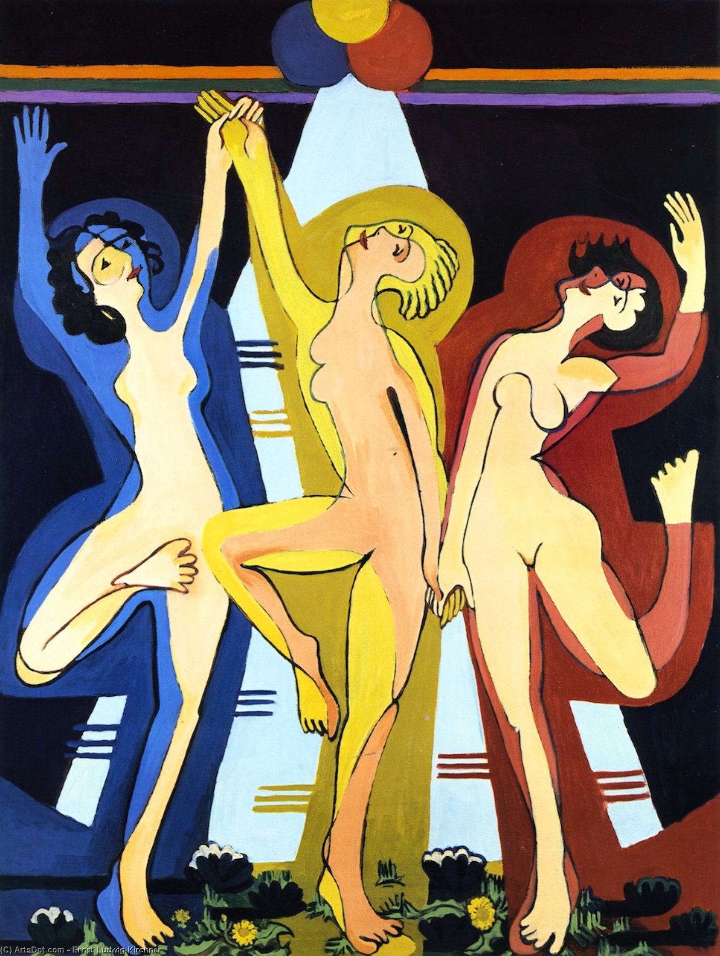 Order Art Reproductions Farbentanz II, 1932 by Ernst Ludwig Kirchner (1880-1938, Germany) | ArtsDot.com