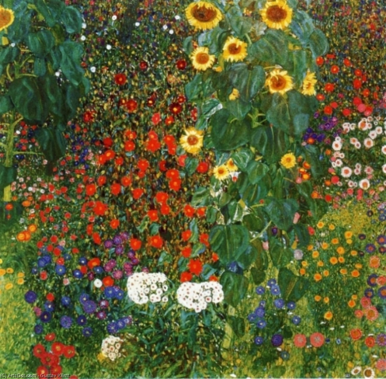 Order Oil Painting Replica Farm Garden with Sunflowers, 1907 by Gustave Klimt (1862-1918, Austria) | ArtsDot.com