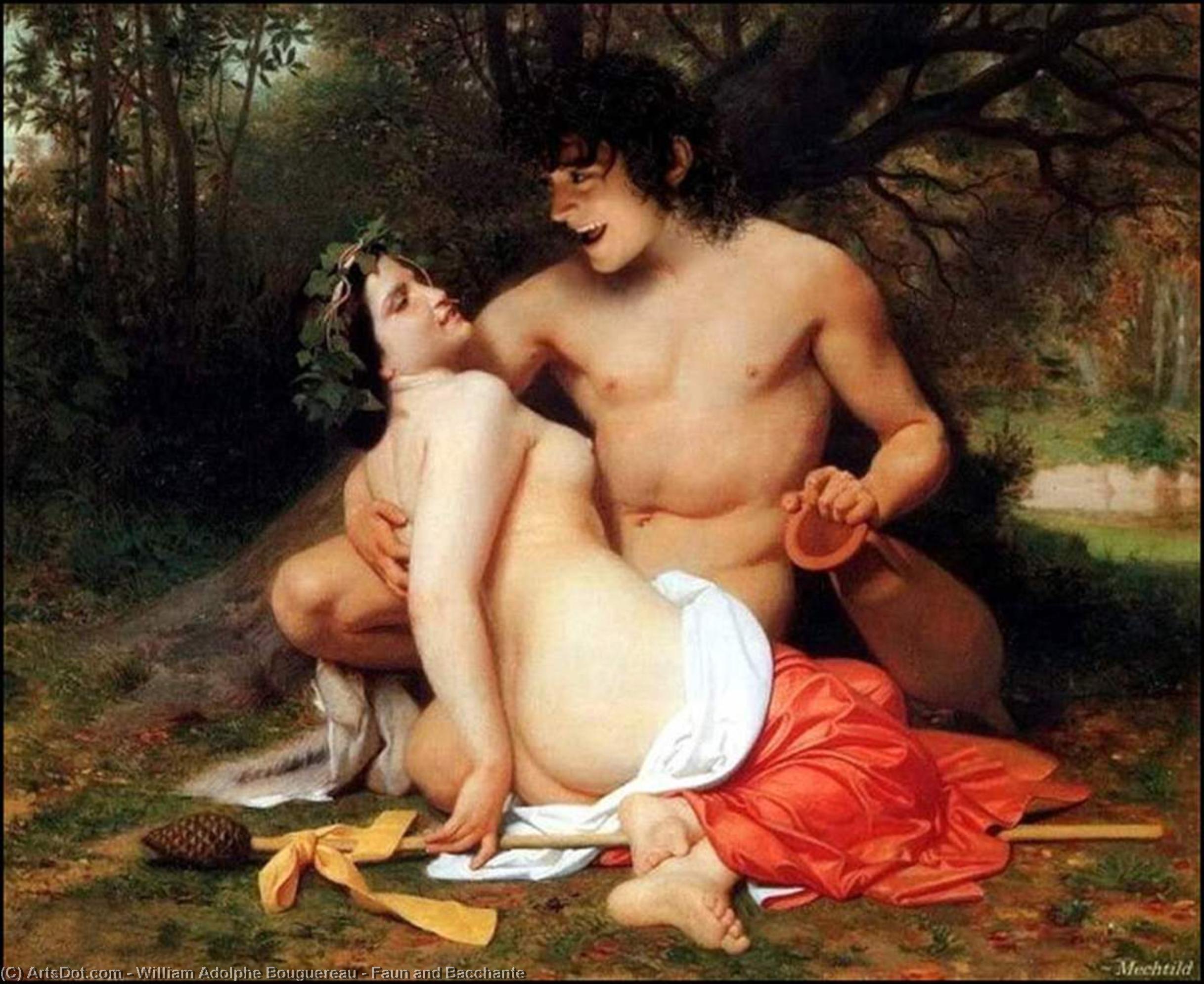 Order Oil Painting Replica Faun and Bacchante by William Adolphe Bouguereau (1825-1905, France) | ArtsDot.com