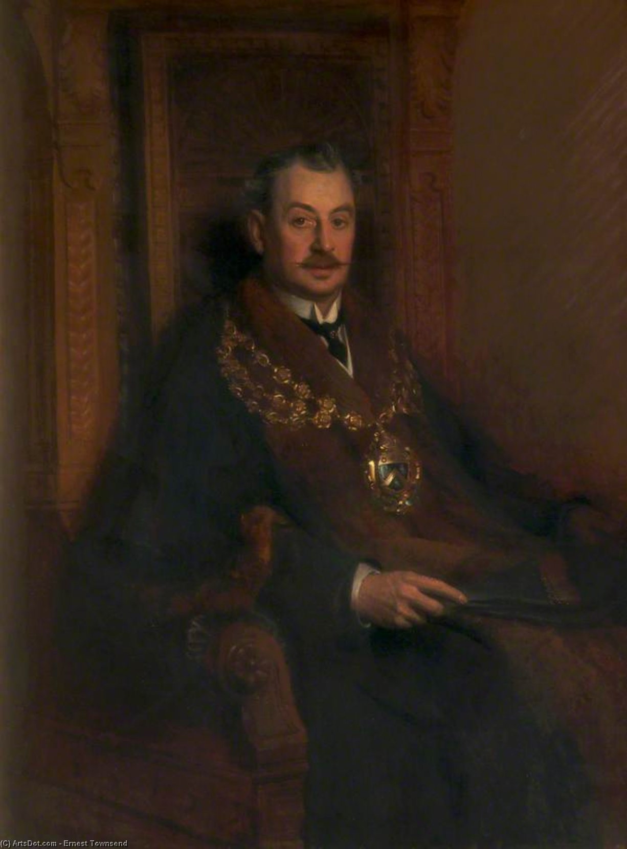Order Oil Painting Replica F. G. Isherwood, Mayor of Oldham, 1911 by Ernest Townsend (1880-1944, United Kingdom) | ArtsDot.com