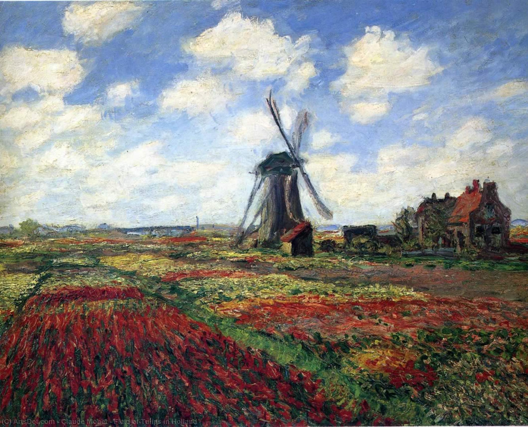 Buy Museum Art Reproductions Field of Tulips in Holland, 1886 by Claude Monet (1840-1926, France) | ArtsDot.com