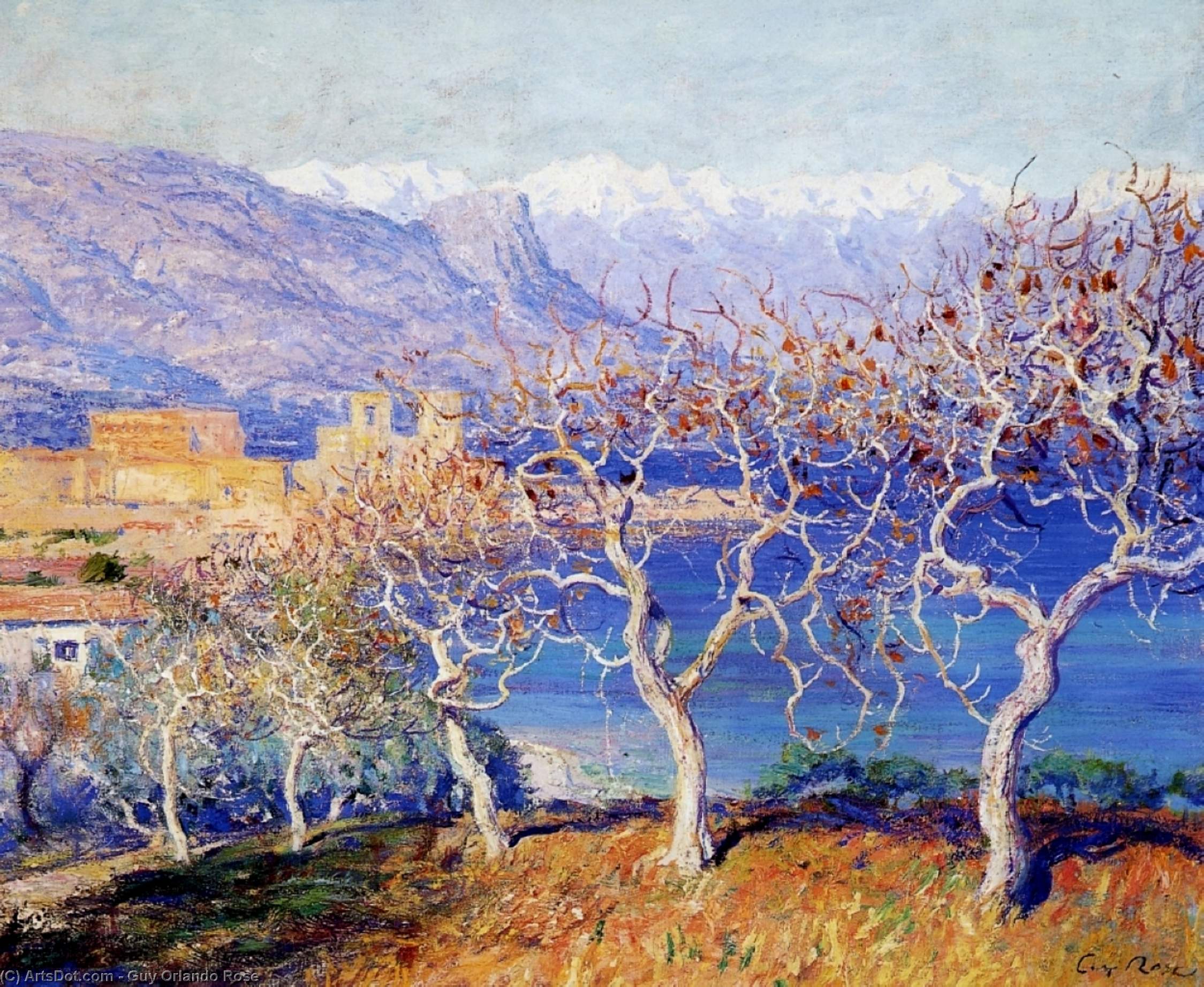 Buy Museum Art Reproductions Fig Trees, Antibes, 1910 by Guy Orlando Rose (1867-1925, United States) | ArtsDot.com