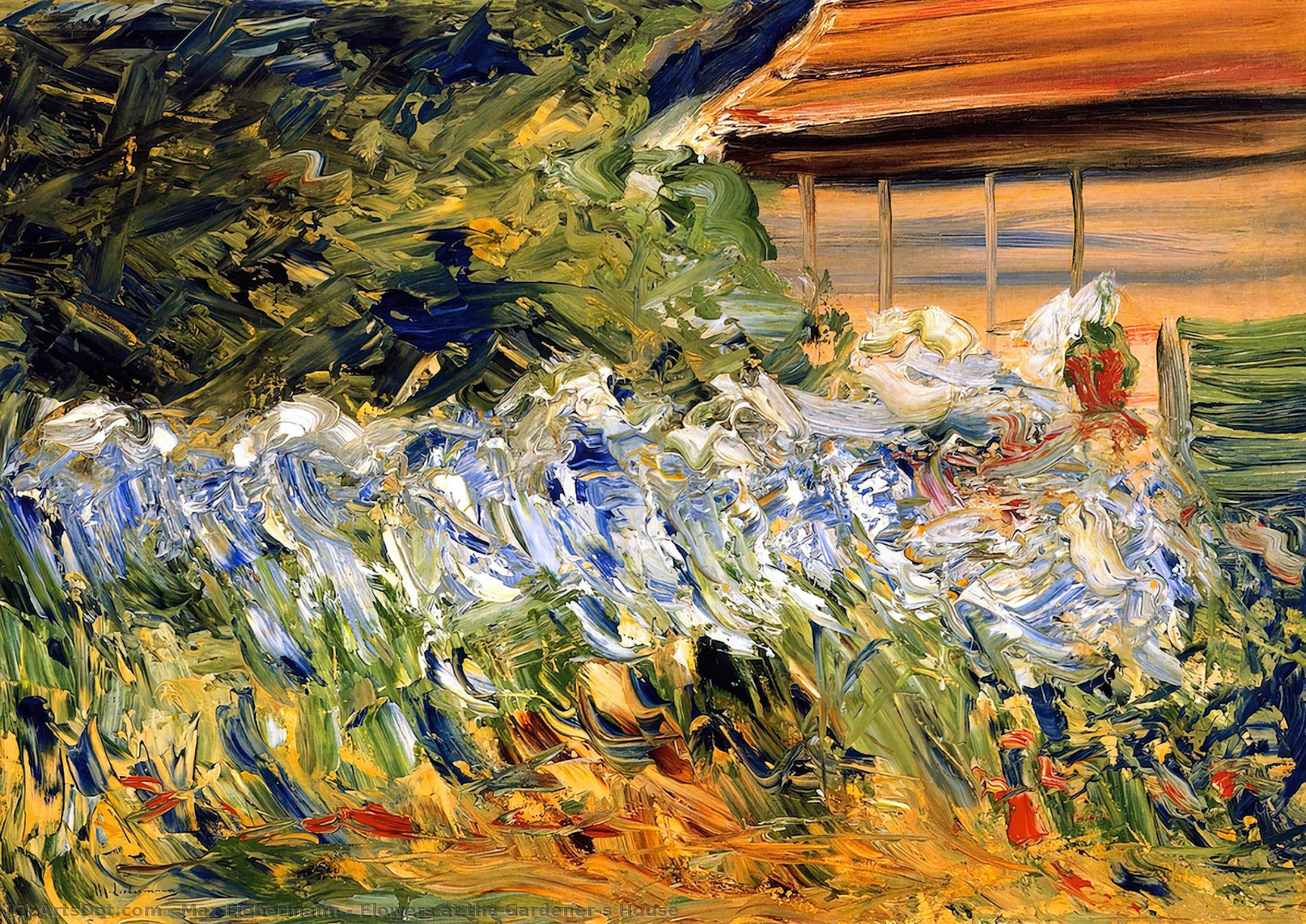 Order Oil Painting Replica Flowers at the Gardener`s House, 1927 by Max Liebermann (1847-1935, Germany) | ArtsDot.com