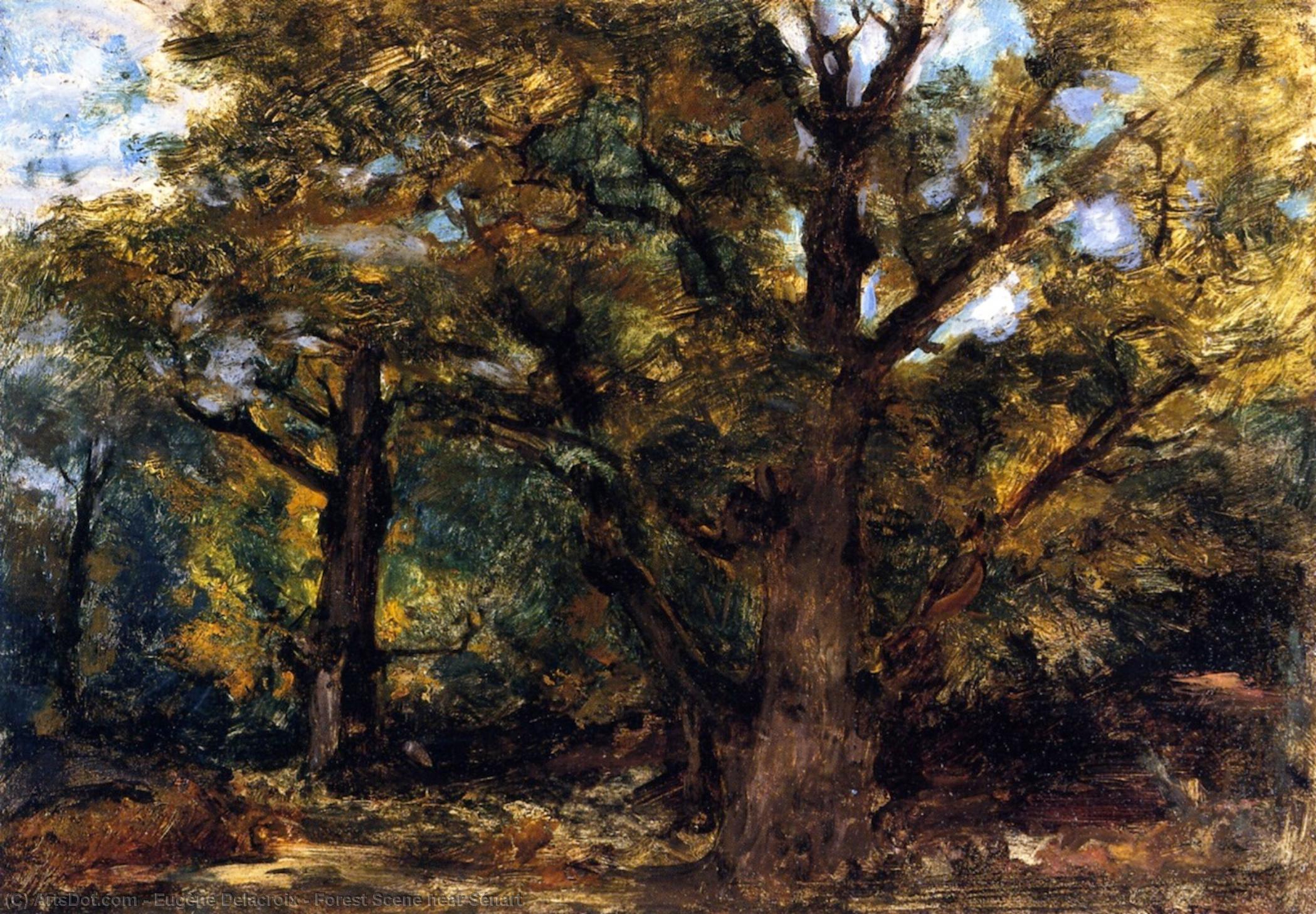 Order Paintings Reproductions Forest Scene near Sénart, 1850 by Eugène Delacroix (1798-1863, France) | ArtsDot.com