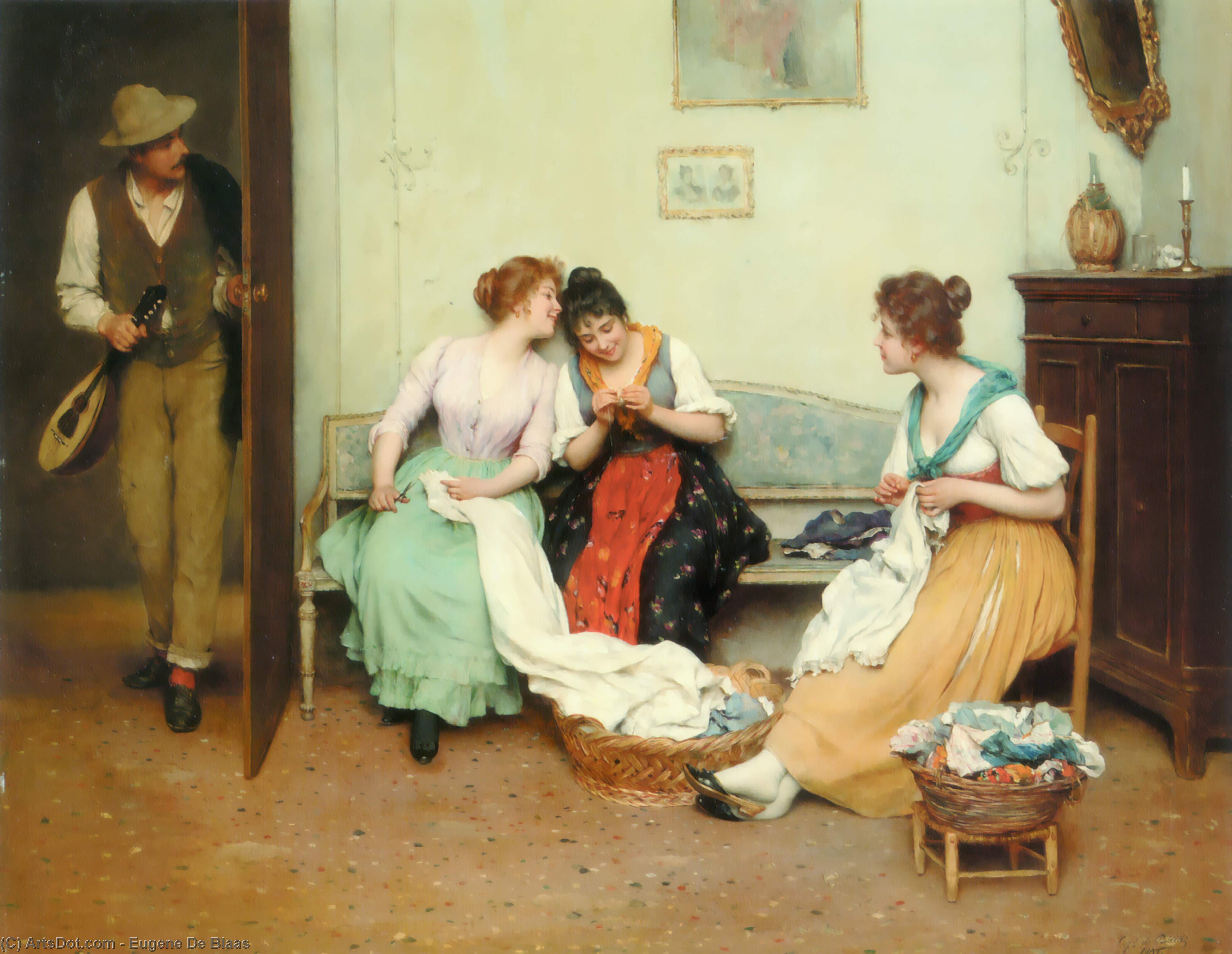 Buy Museum Art Reproductions The Friendly Gossips, 1901 by Eugene De Blaas | ArtsDot.com