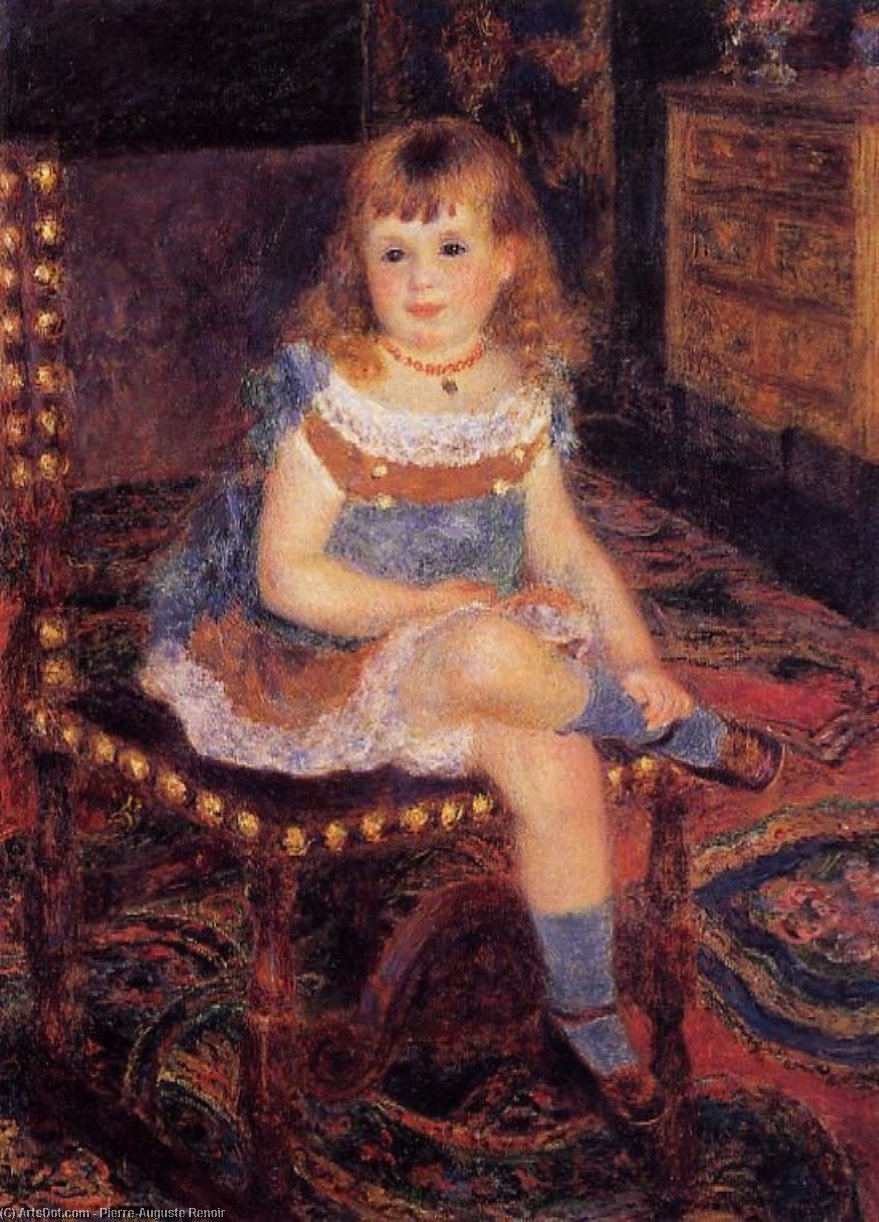 Buy Museum Art Reproductions Georgette Charpentier Seated, 1876 by Pierre-Auguste Renoir (1841-1919, France) | ArtsDot.com