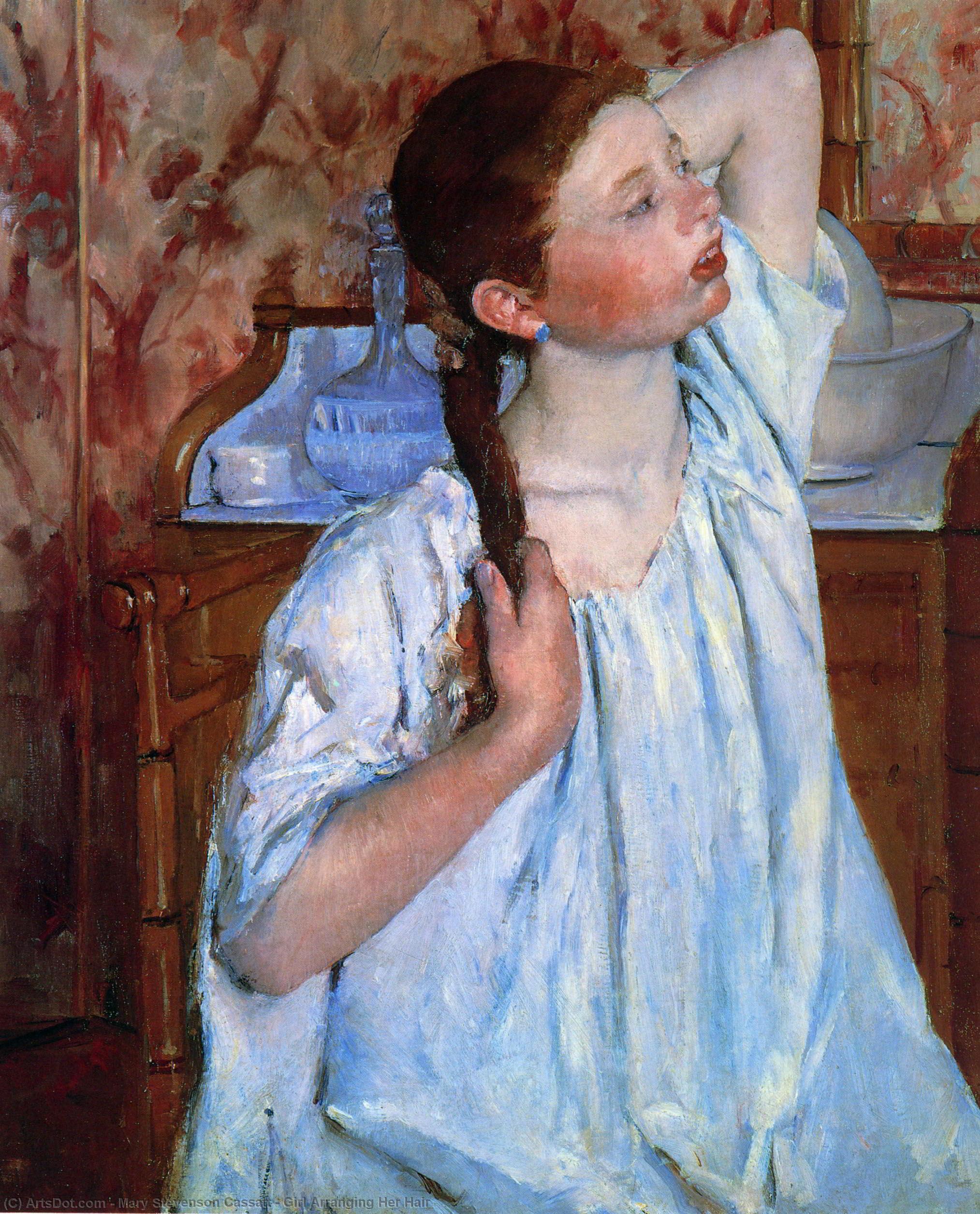Buy Museum Art Reproductions Girl Arranging Her Hair, 1886 by Mary Stevenson Cassatt (1843-1926, United States) | ArtsDot.com