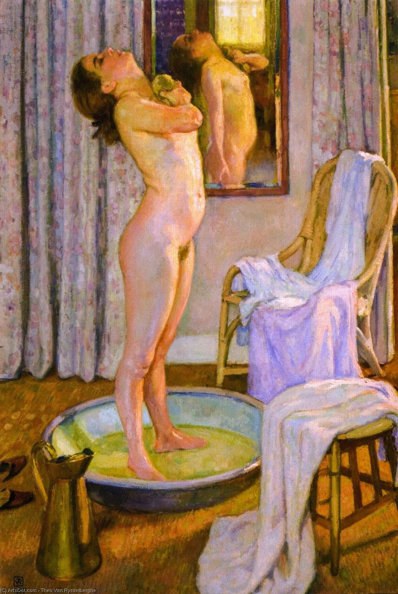 Order Oil Painting Replica Girl in Bath (also known as Jeune ville au tub), 1925 by Theo Van Rysselberghe (1862-1926, Belgium) | ArtsDot.com