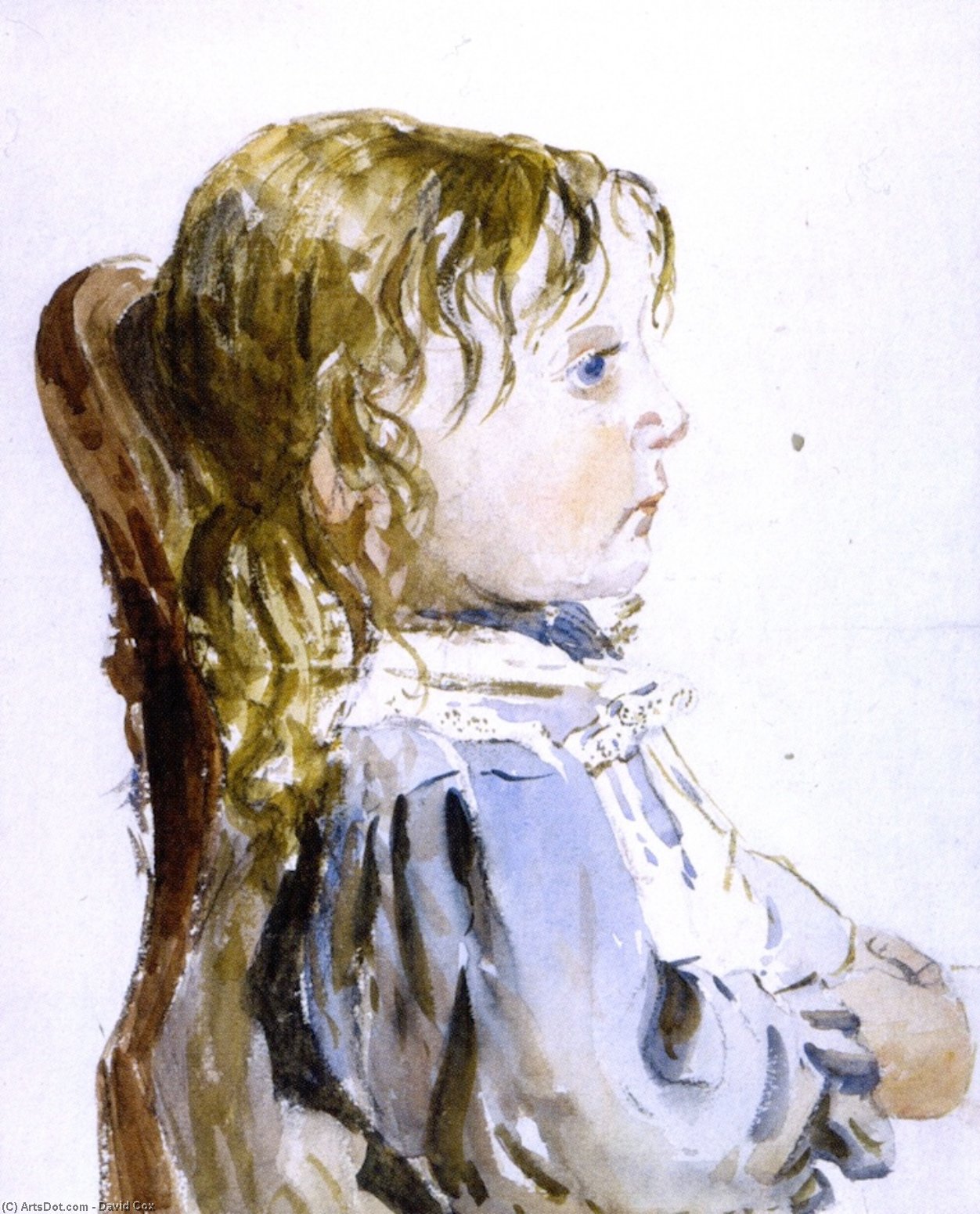 Buy Museum Art Reproductions Girl in a Pinafore, 1840 by David Cox (1783-1859, United Kingdom) | ArtsDot.com