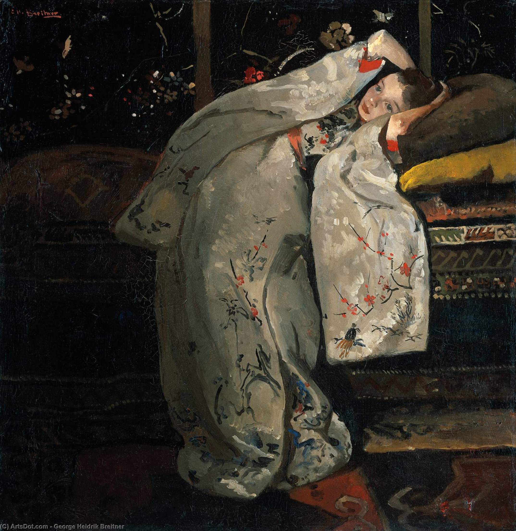 Order Paintings Reproductions Girl in a White Kimono, 1894 by George Hendrik Breitner | ArtsDot.com