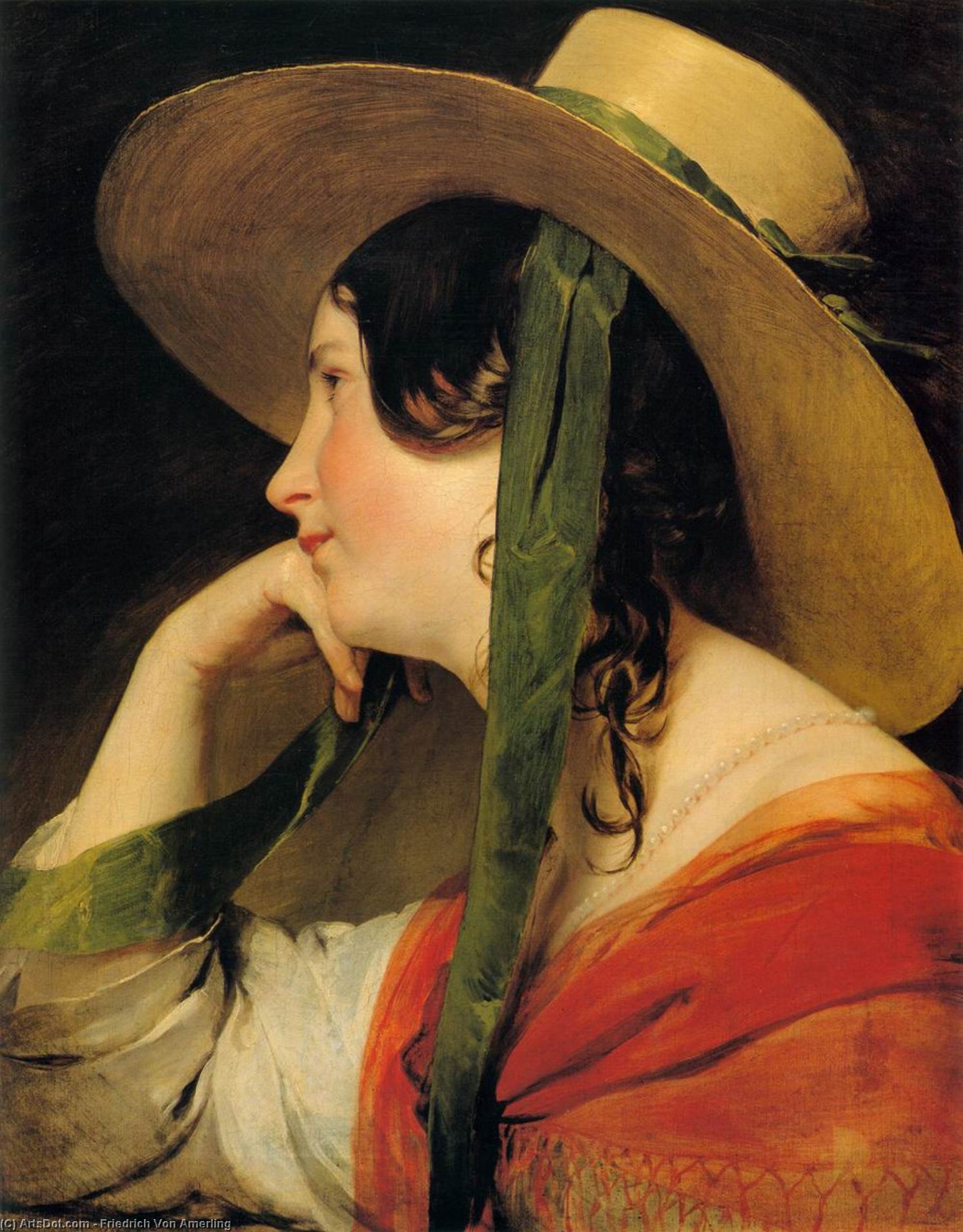 Order Artwork Replica Girl in Yellow Hat, 1835 by Friedrich Ritter Von Amerling (1803-1887) | ArtsDot.com