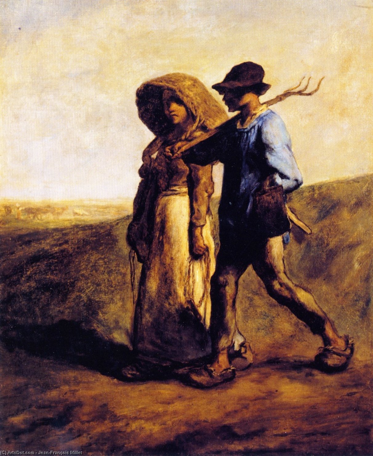Buy Museum Art Reproductions Going to Work, 1853 by Jean-François Millet (1814-1875, France) | ArtsDot.com