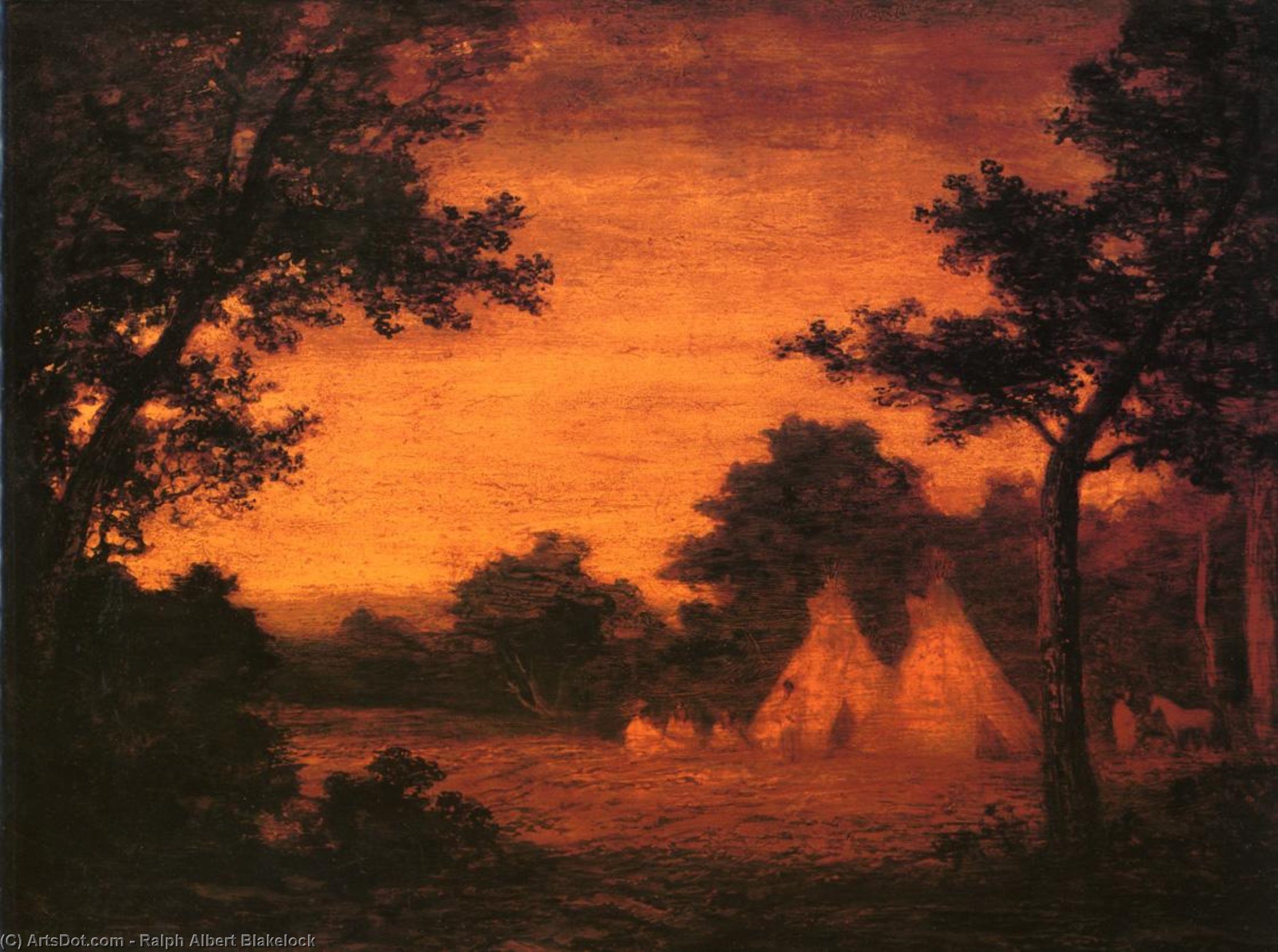 Buy Museum Art Reproductions The Golden Hour by Ralph Albert Blakelock (1847-1919, United States) | ArtsDot.com