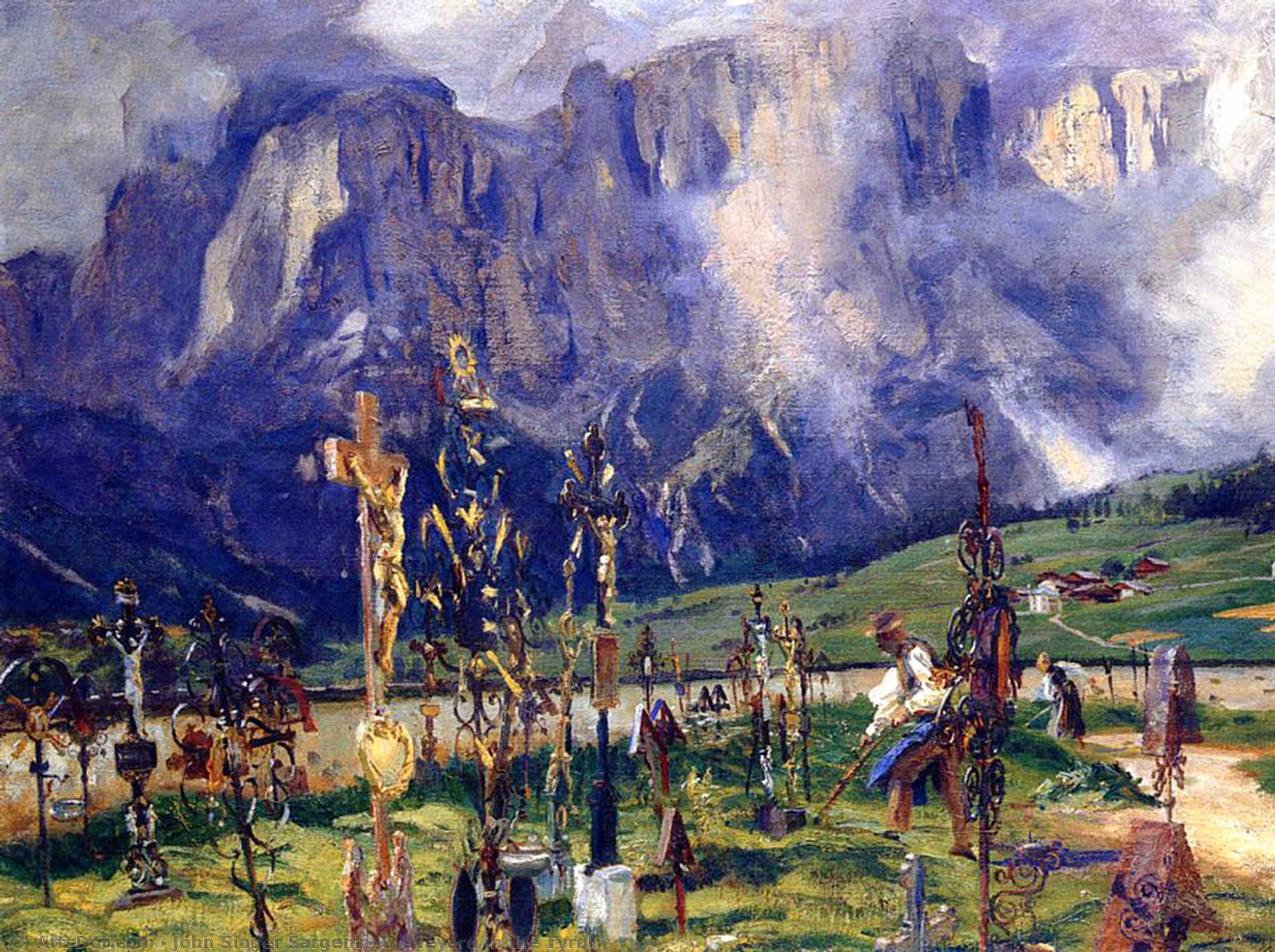 Order Oil Painting Replica Graveyard in the Tyrol, 1915 by John Singer Sargent (1856-1925, Italy) | ArtsDot.com