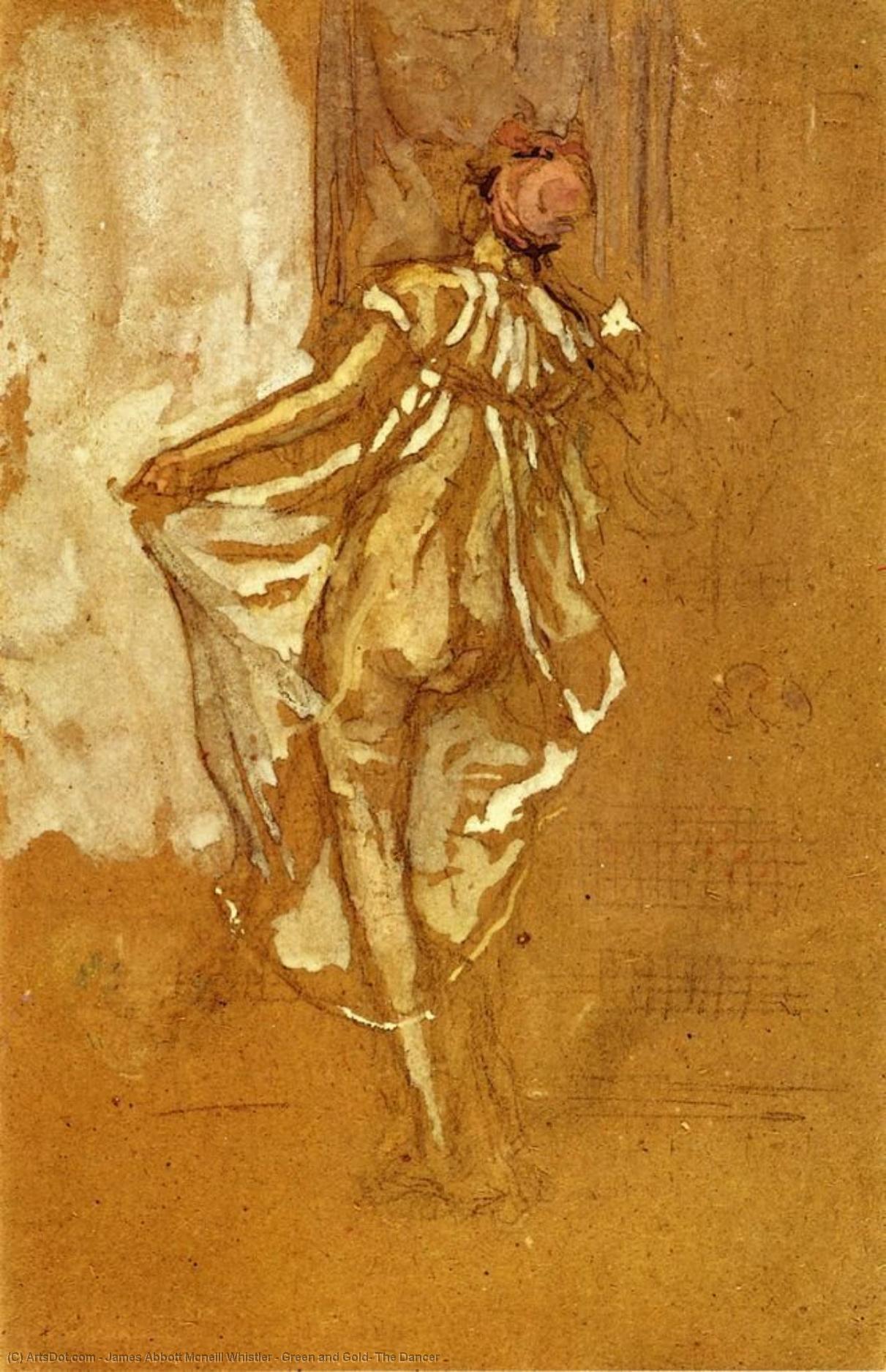 Buy Museum Art Reproductions Green and Gold: The Dancer by James Abbott Mcneill Whistler (1834-1903, United States) | ArtsDot.com