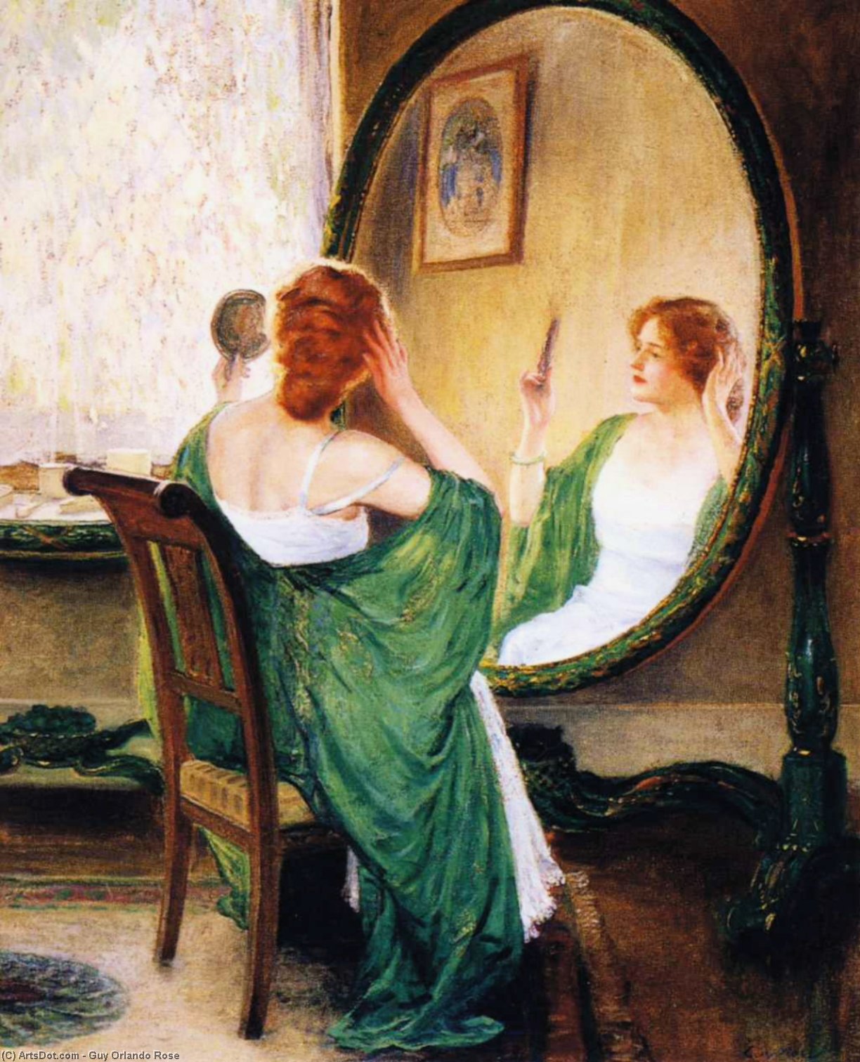 Order Artwork Replica The Green Mirror, 1911 by Guy Orlando Rose (1867-1925, United States) | ArtsDot.com