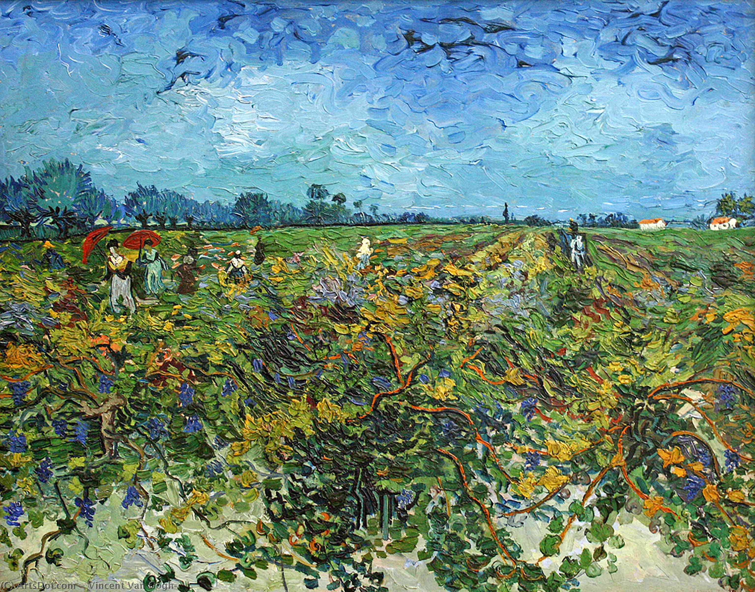 Order Artwork Replica The Green Vineyard, 1888 by Vincent Van Gogh (1853-1890, Netherlands) | ArtsDot.com